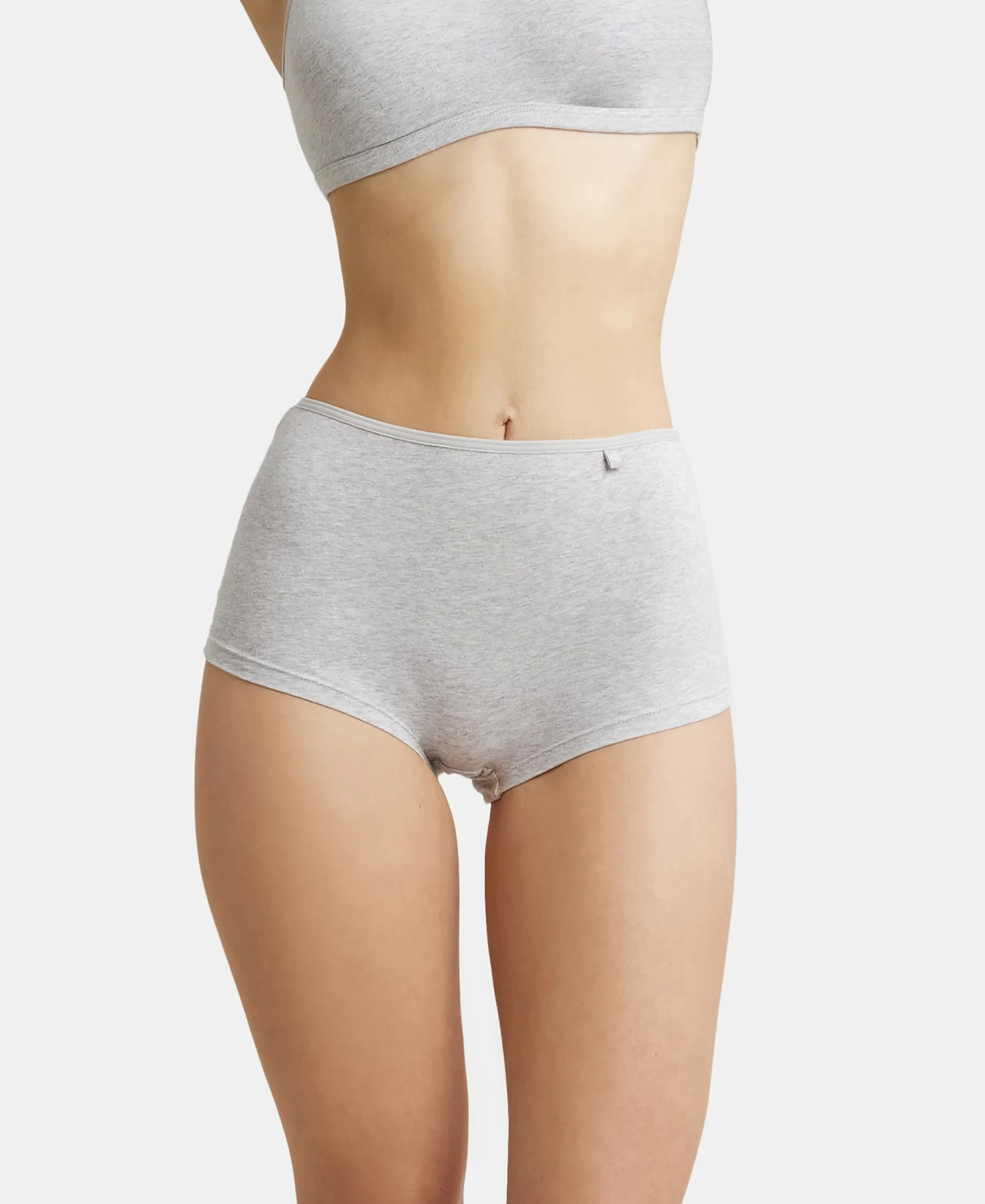 High Coverage Super Combed Cotton Elastane Stretch Boy Leg With Concealed Waistband and StayFresh Treatment - Steel Grey Melange - Image 6