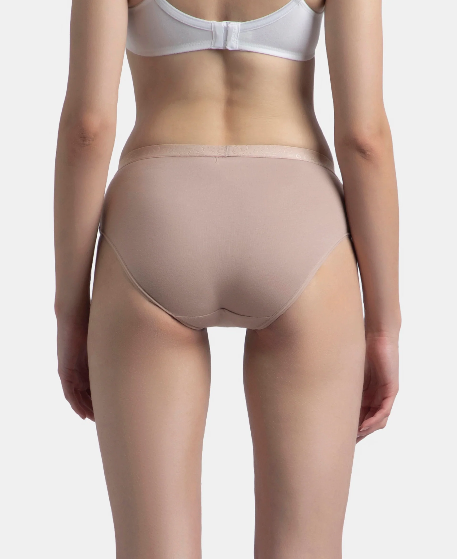 High Coverage Super Combed Cotton Elastane Stretch Mid Waist Hipster With Exposed Waistband - Candlelight Peach, Potent Purple & Mocha (Pack of 3) - Image 7