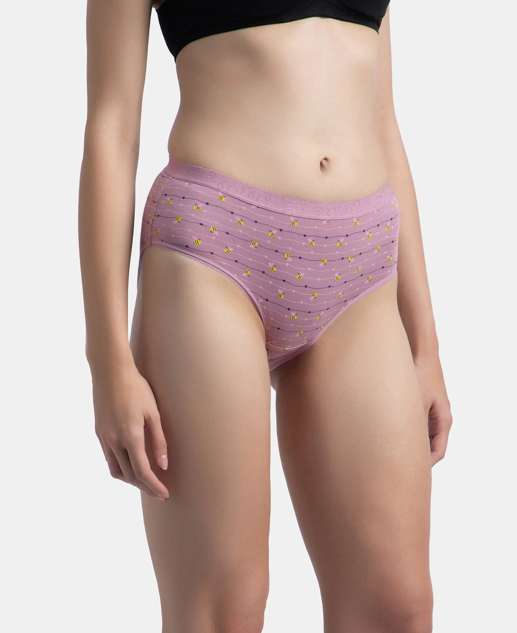 High Coverage Super Combed Cotton Elastane Stretch Mid Waist Hipster With Exposed Waistband - Valerian, Candlelight Peach & Classic Navy (Pack of 3) - Image 2