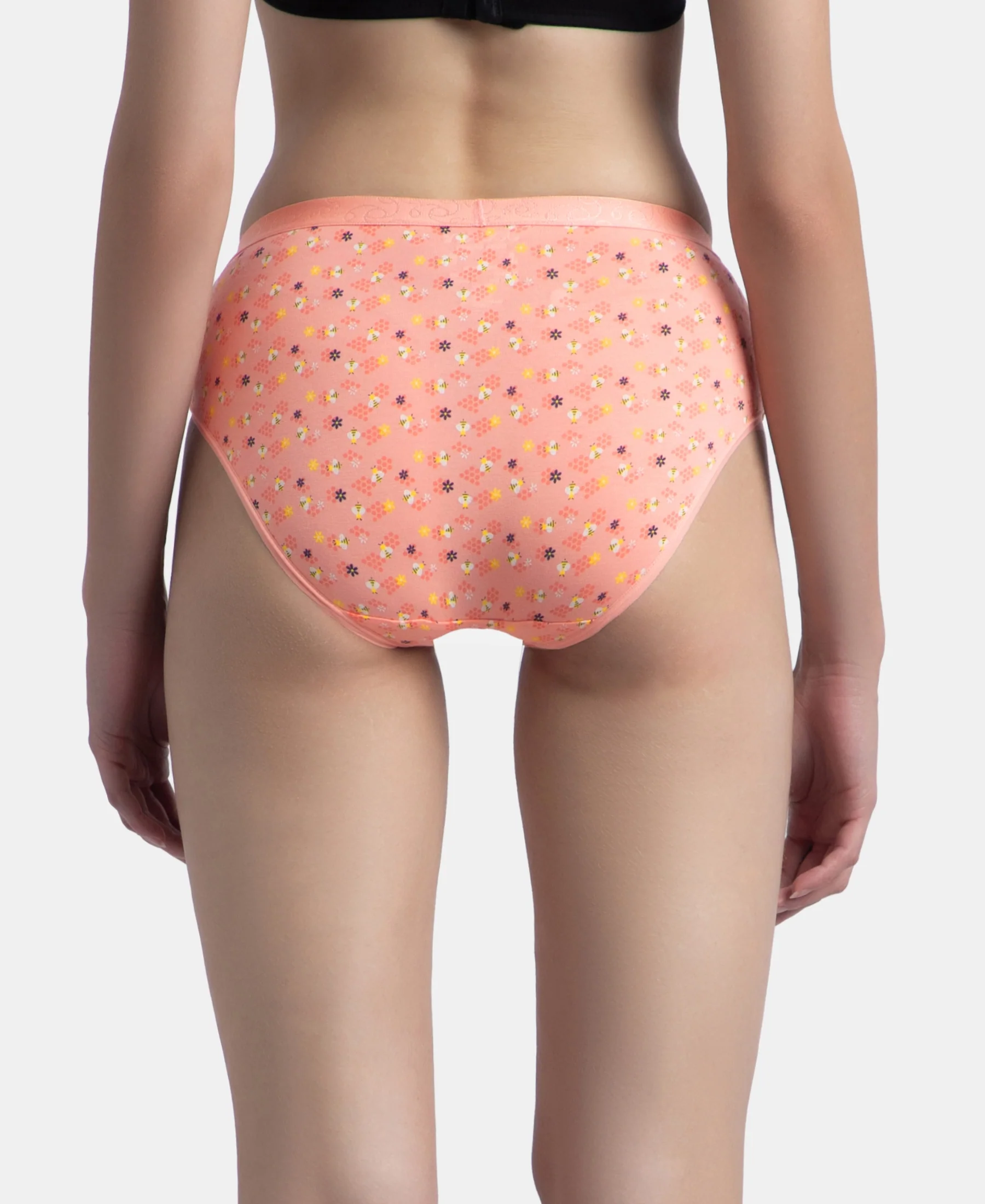 High Coverage Super Combed Cotton Elastane Stretch Mid Waist Hipster With Exposed Waistband - Valerian, Candlelight Peach & Classic Navy (Pack of 3) - Image 7