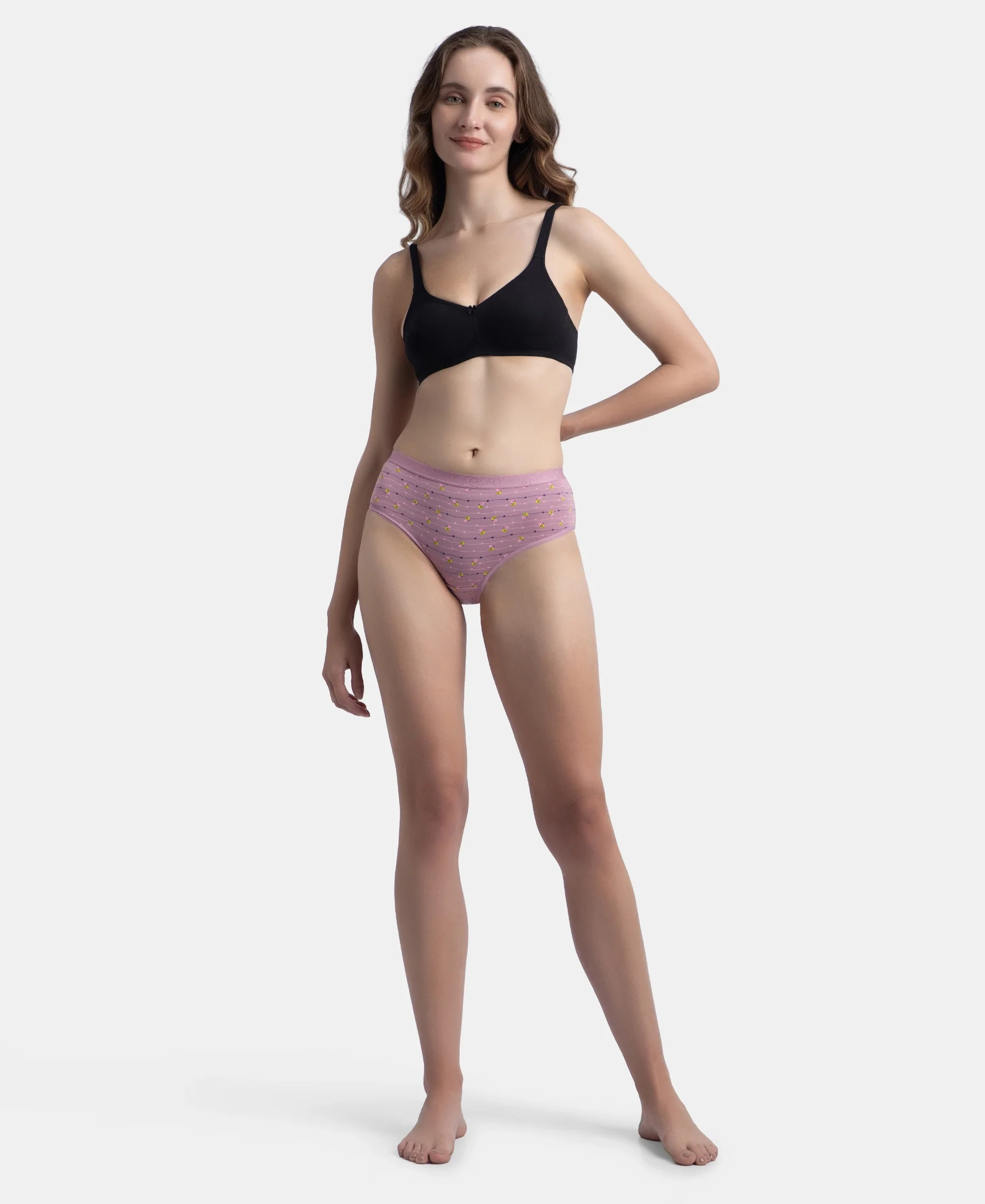 High Coverage Super Combed Cotton Elastane Stretch Mid Waist Hipster With Exposed Waistband - Valerian, Candlelight Peach & Classic Navy (Pack of 3) - Image 9