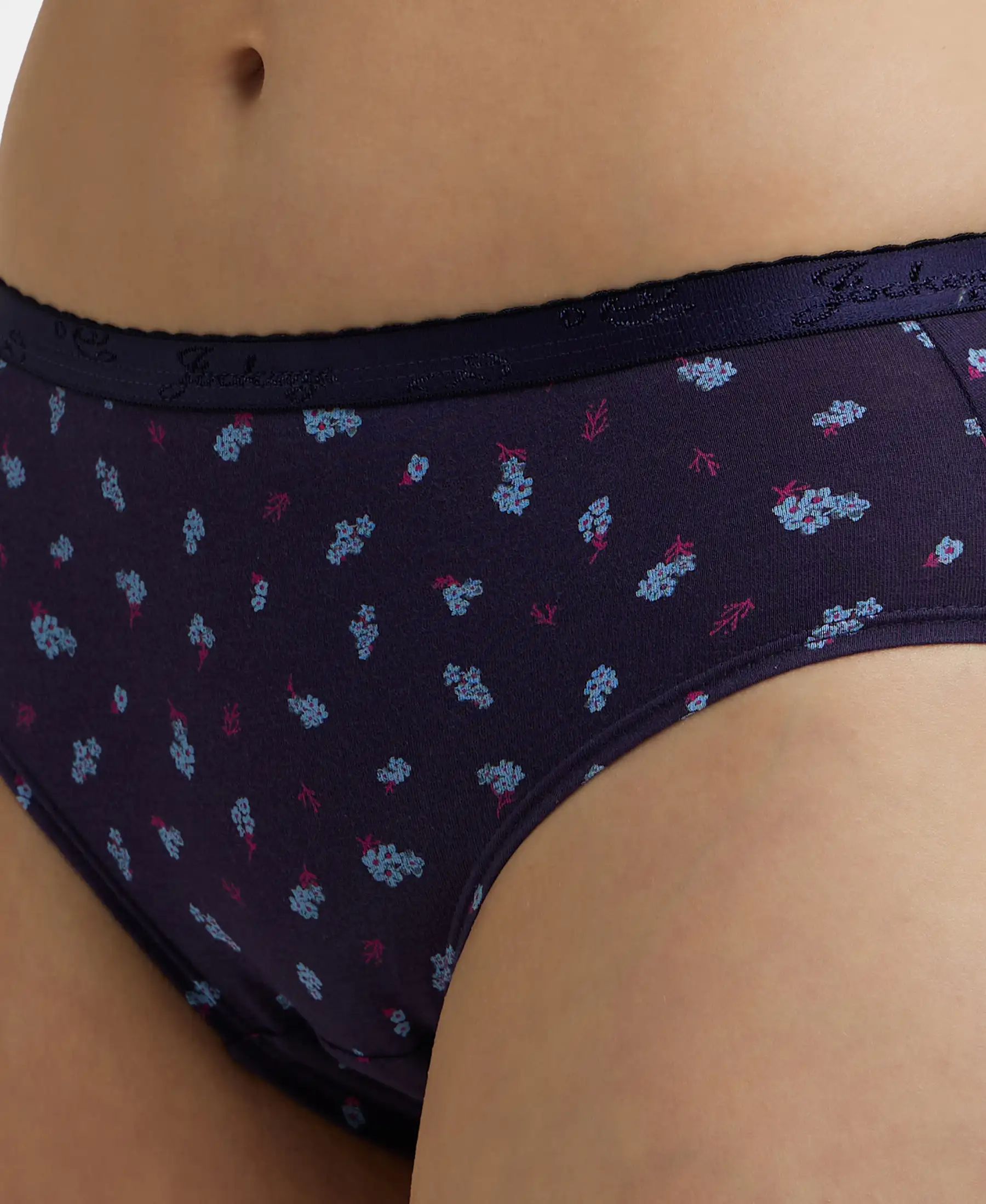 High Coverage Super Combed Cotton Hipster With Ultrasoft Exposed Waistband and StayFresh Treatment - Dark Prints (Pack of 3) - Image 6
