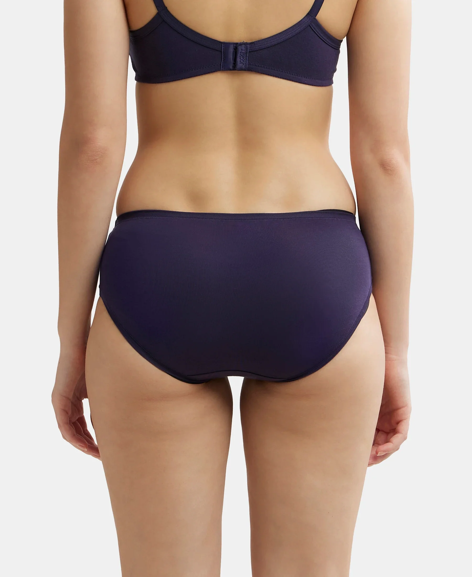 High Coverage Tencel Lyocell Elastane Stretch High Waist Hipster With Concealed Waistband and StayFresh Treatment - Classic Navy - Image 3