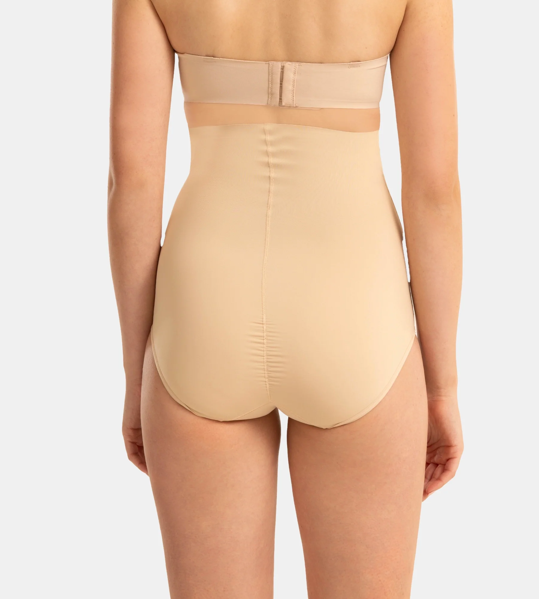 High Waist Microfiber Elastane Stretch Bonded Seamfree Bikini Shapewear - Skin - Image 10