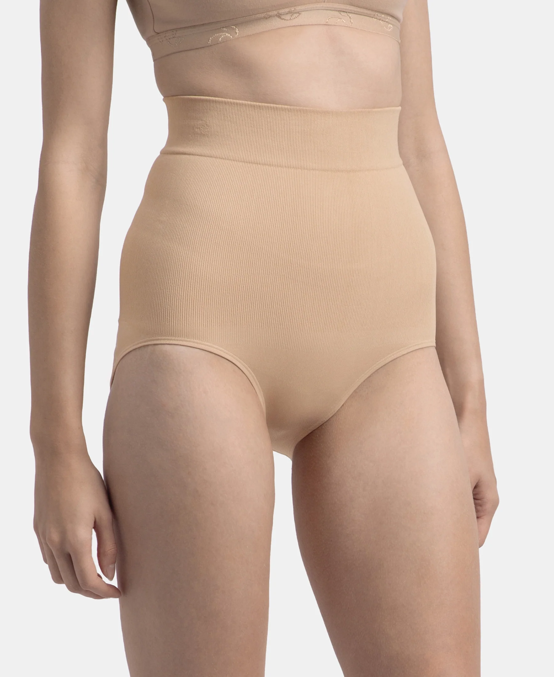 High Waist Microfiber Elastane Stretch Seamfree Bikini Shapewear - Skin - Image 2