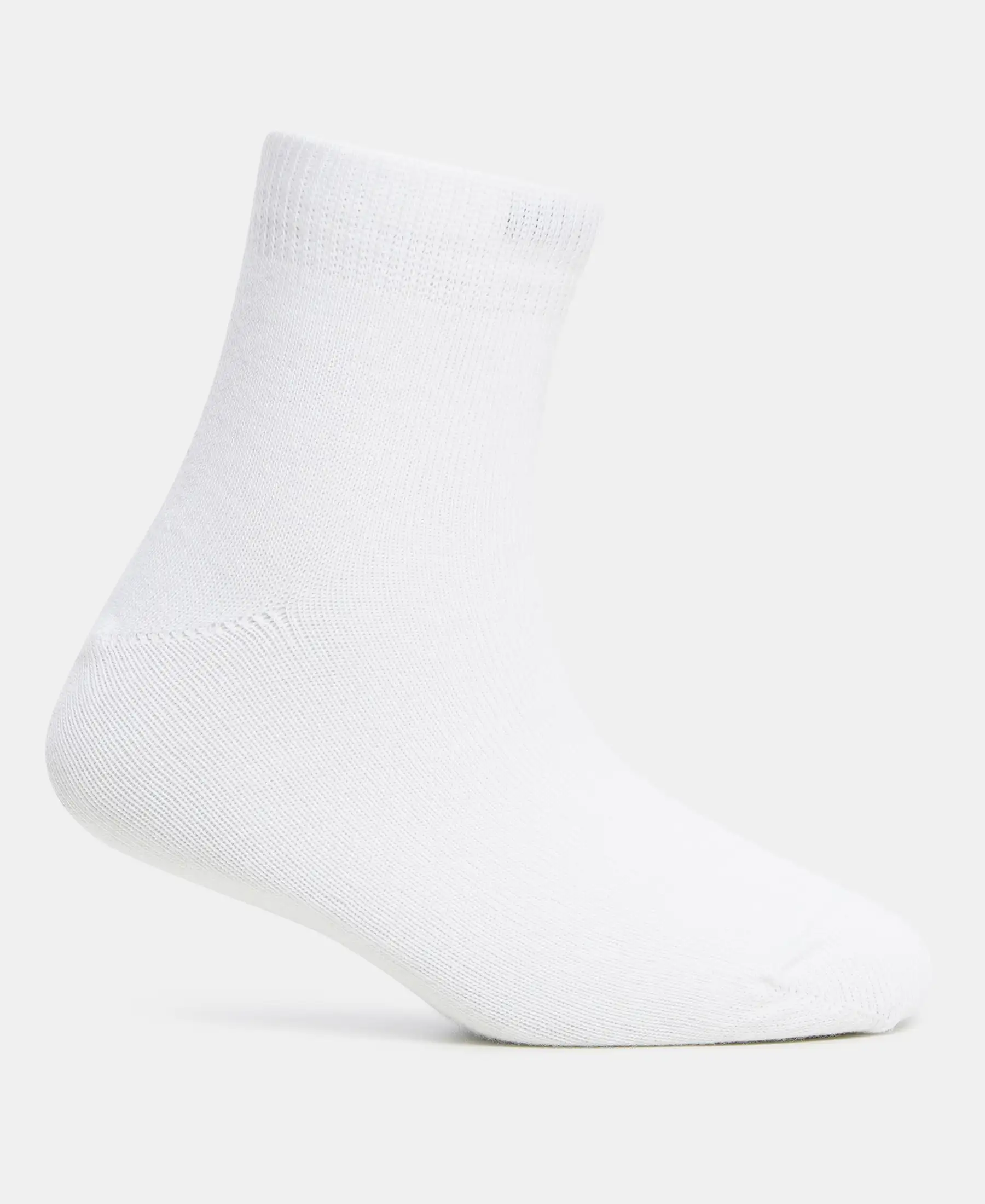 Kid's Compact Cotton Stretch Solid Ankle Length Socks With StayFresh Treatment - White (Pack of 2) - Image 4