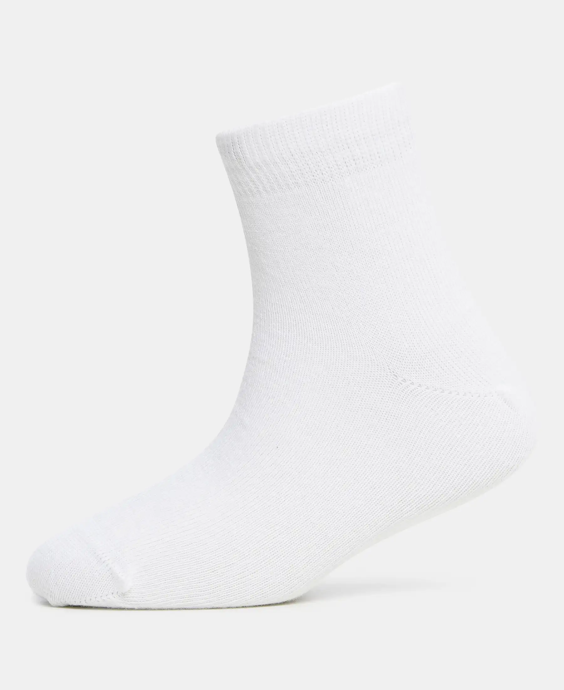 Kid's Compact Cotton Stretch Solid Ankle Length Socks With StayFresh Treatment - White (Pack of 2) - Image 6