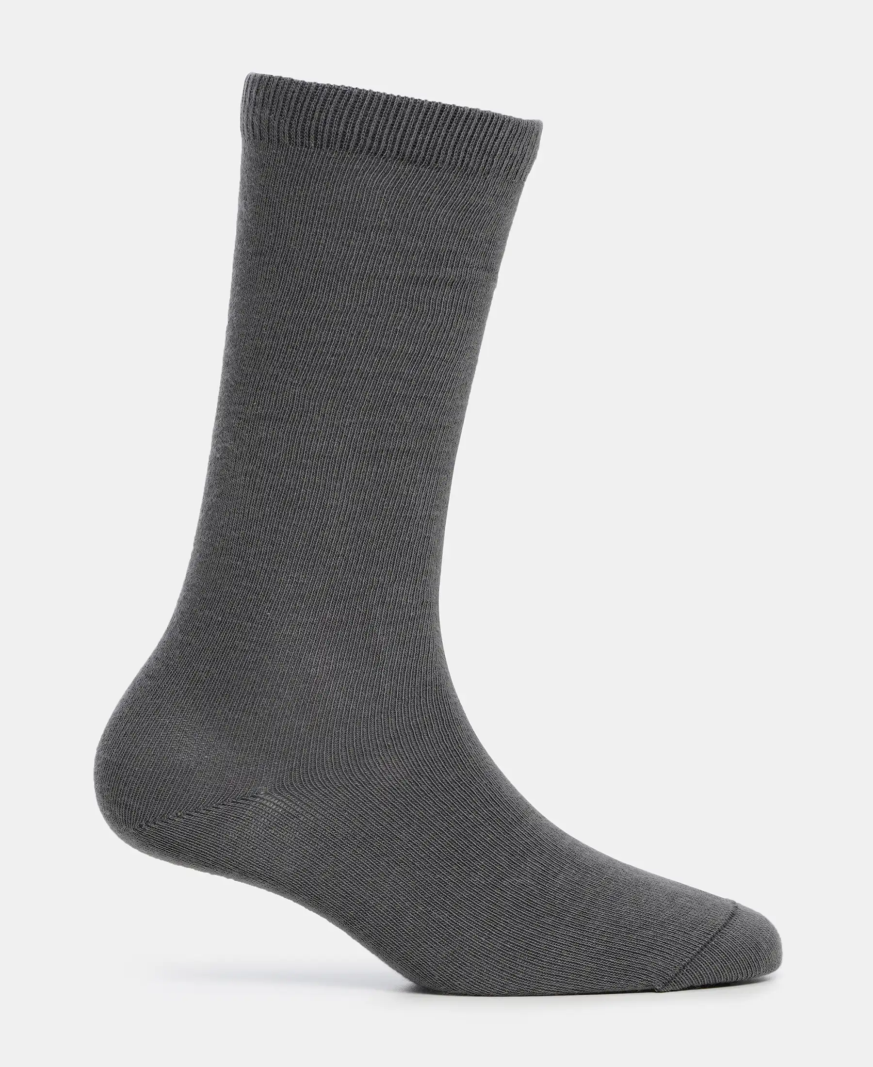 Kid's Compact Cotton Stretch Solid Knee Length Socks With StayFresh Treatment - Gun Metal (Pack of 2) - Image 4