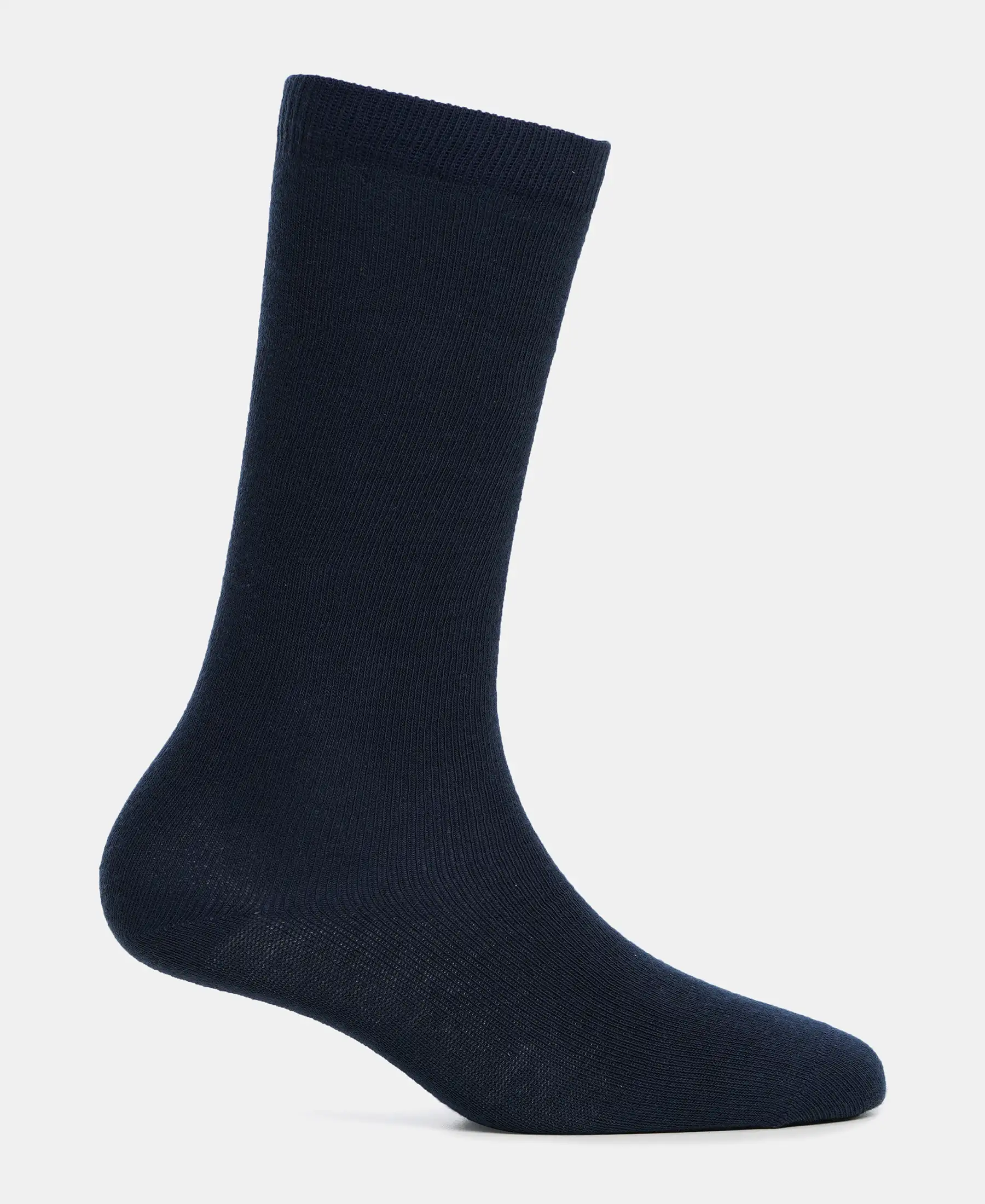 Kid's Compact Cotton Stretch Solid Knee Length Socks With StayFresh Treatment - Navy - Image 3