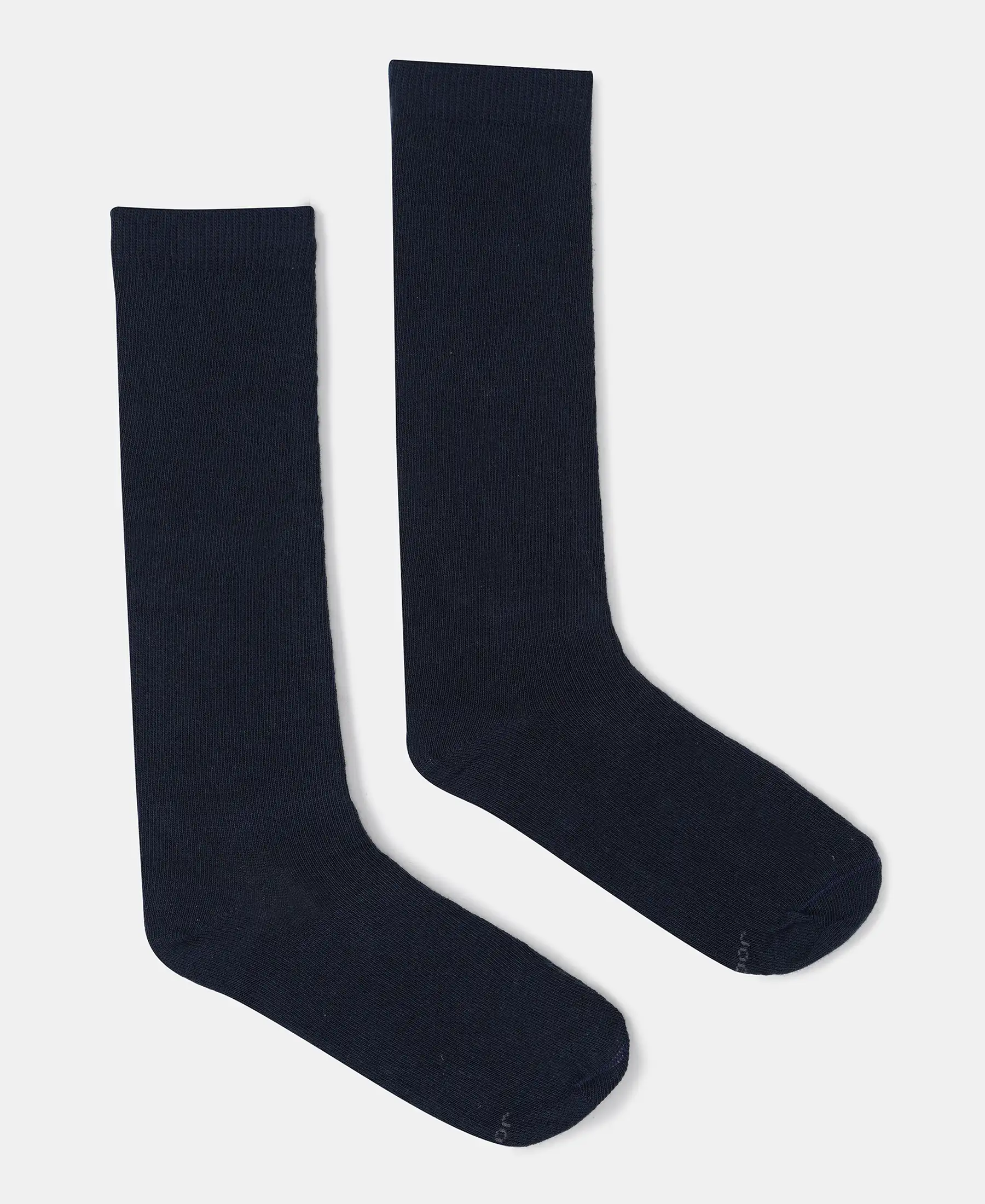 Kid's Compact Cotton Stretch Solid Knee Length Socks With StayFresh Treatment - Navy - Image 4