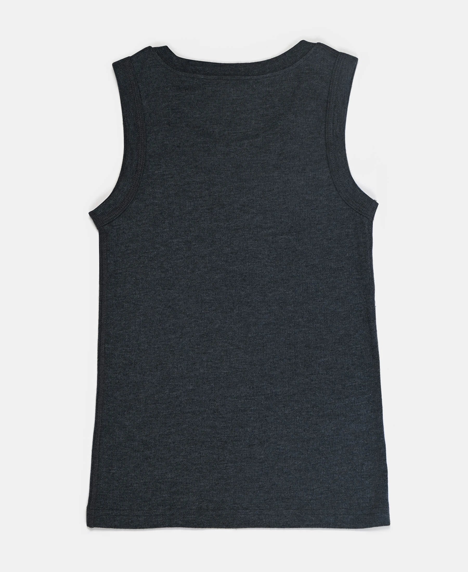 Super Warm Kid's Super Combed Cotton Rich Brushed Thermal Muscle Vest with StayWarm Treatment - Charcoal Melange - Image 2