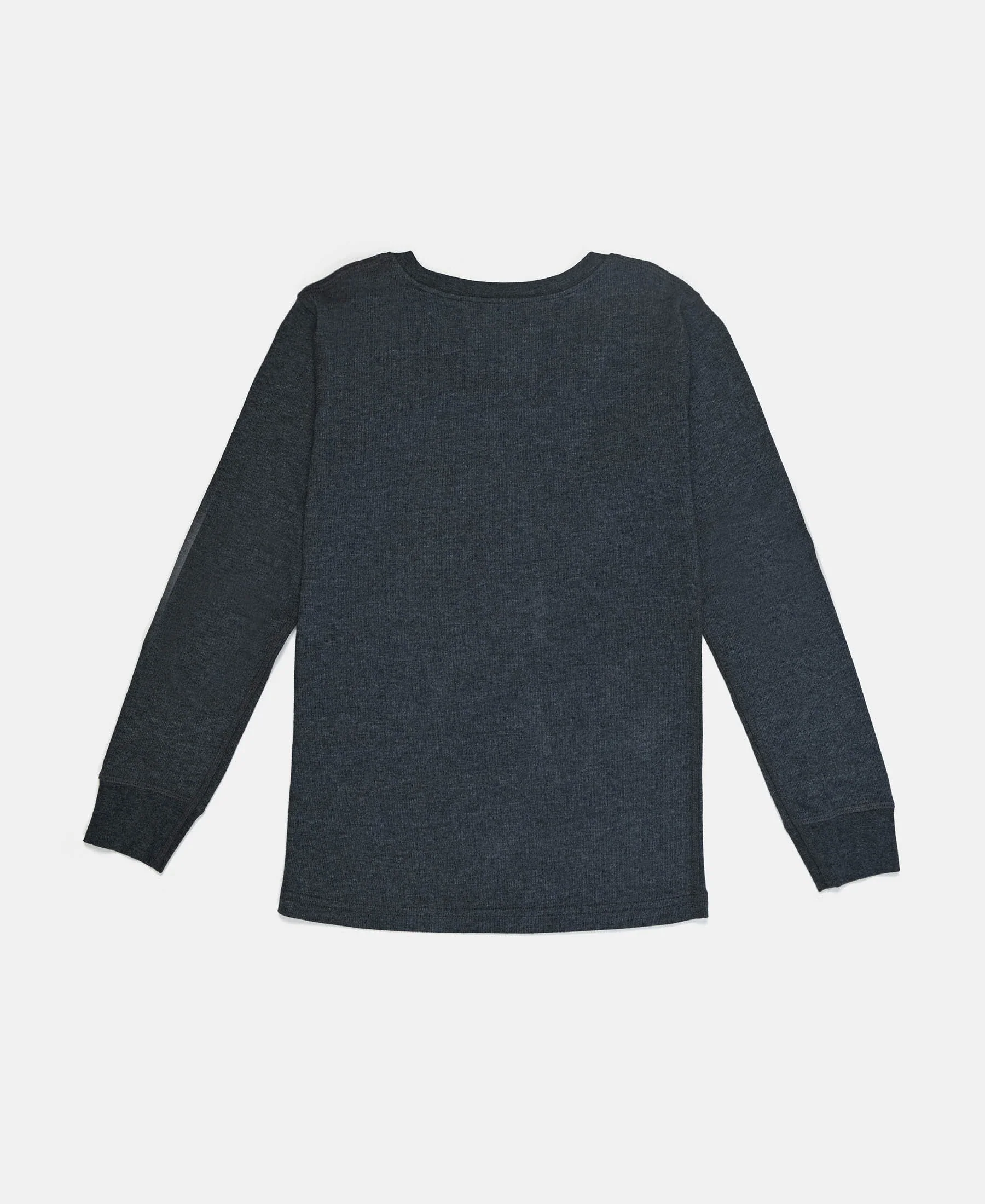Super Warm Kid's Super Combed Cotton Rich Brushed Thermal Undershirt with StayWarm Treatment - Charcoal Melange - Image 2
