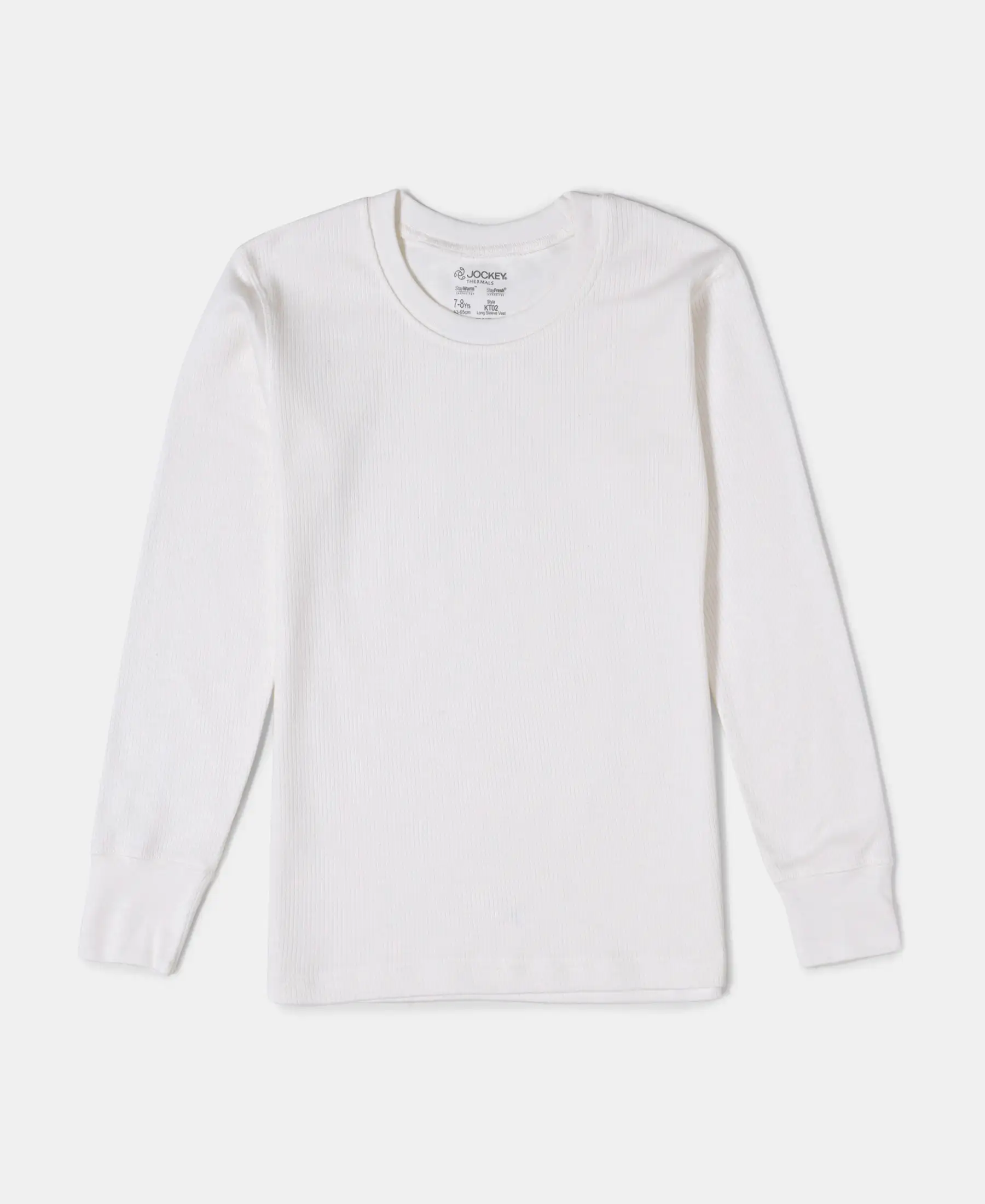 Extra Warmth Kid's Super Combed Cotton Rich Full Sleeve Thermal Undershirt with StayWarm Treatment - Off White