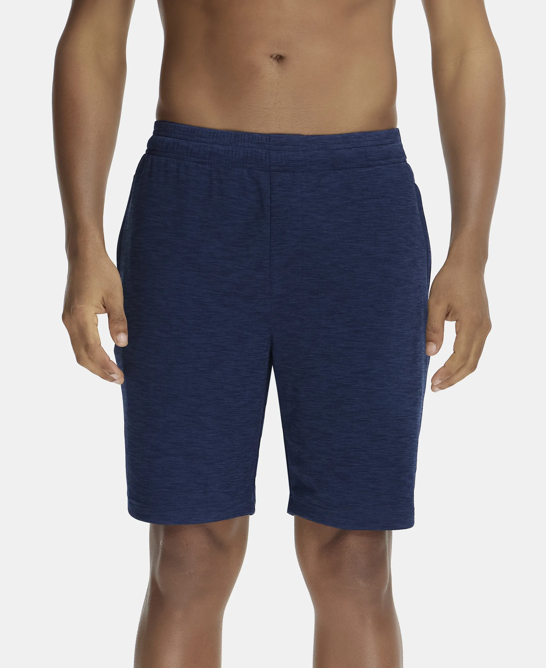 Lightweight Microfiber Shorts with Zipper Pockets and StayFresh Treatment - Navy