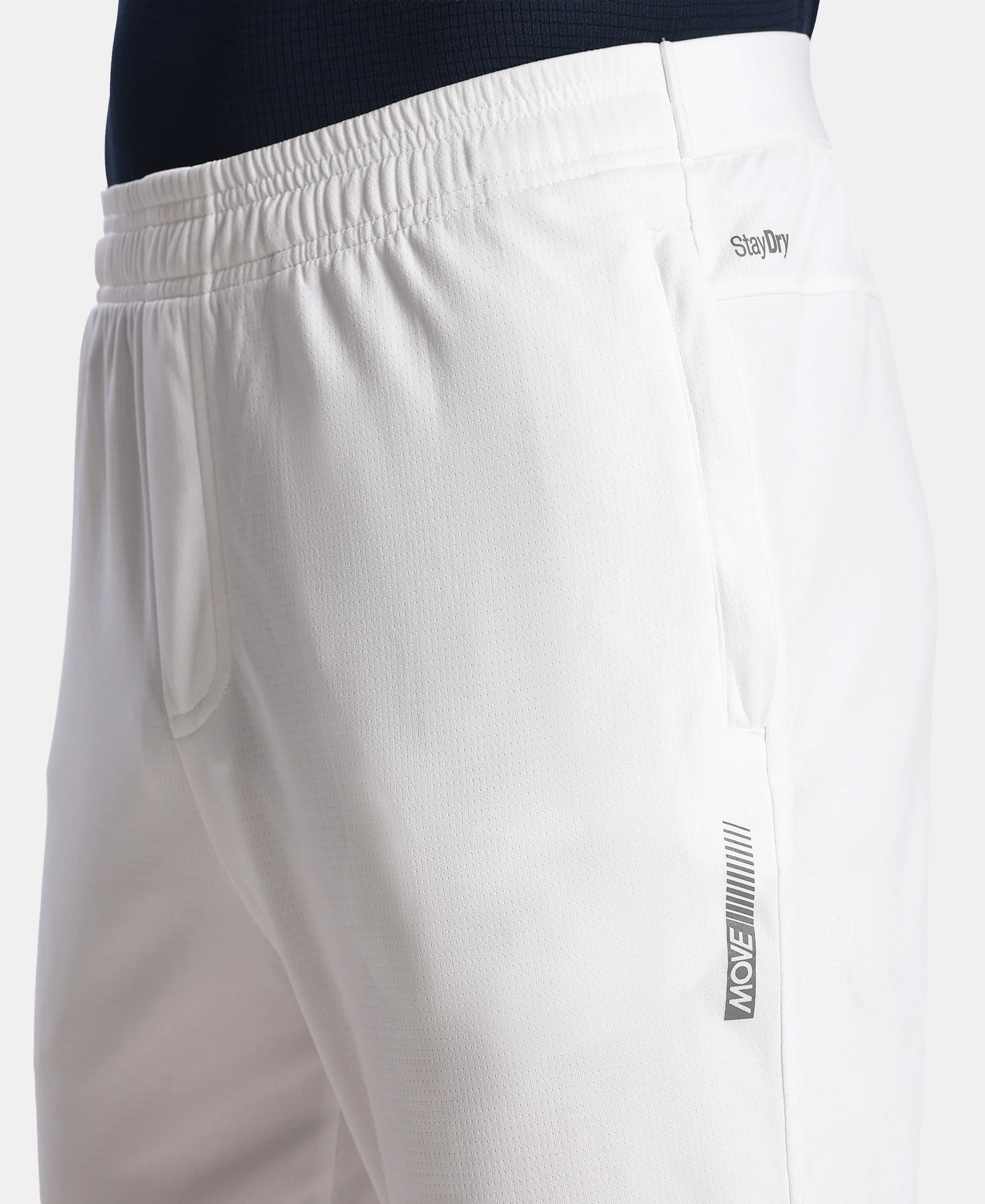 Lightweight Microfiber Trackpant with Zipper Pockets and StayFresh Treatment - White - Image 8