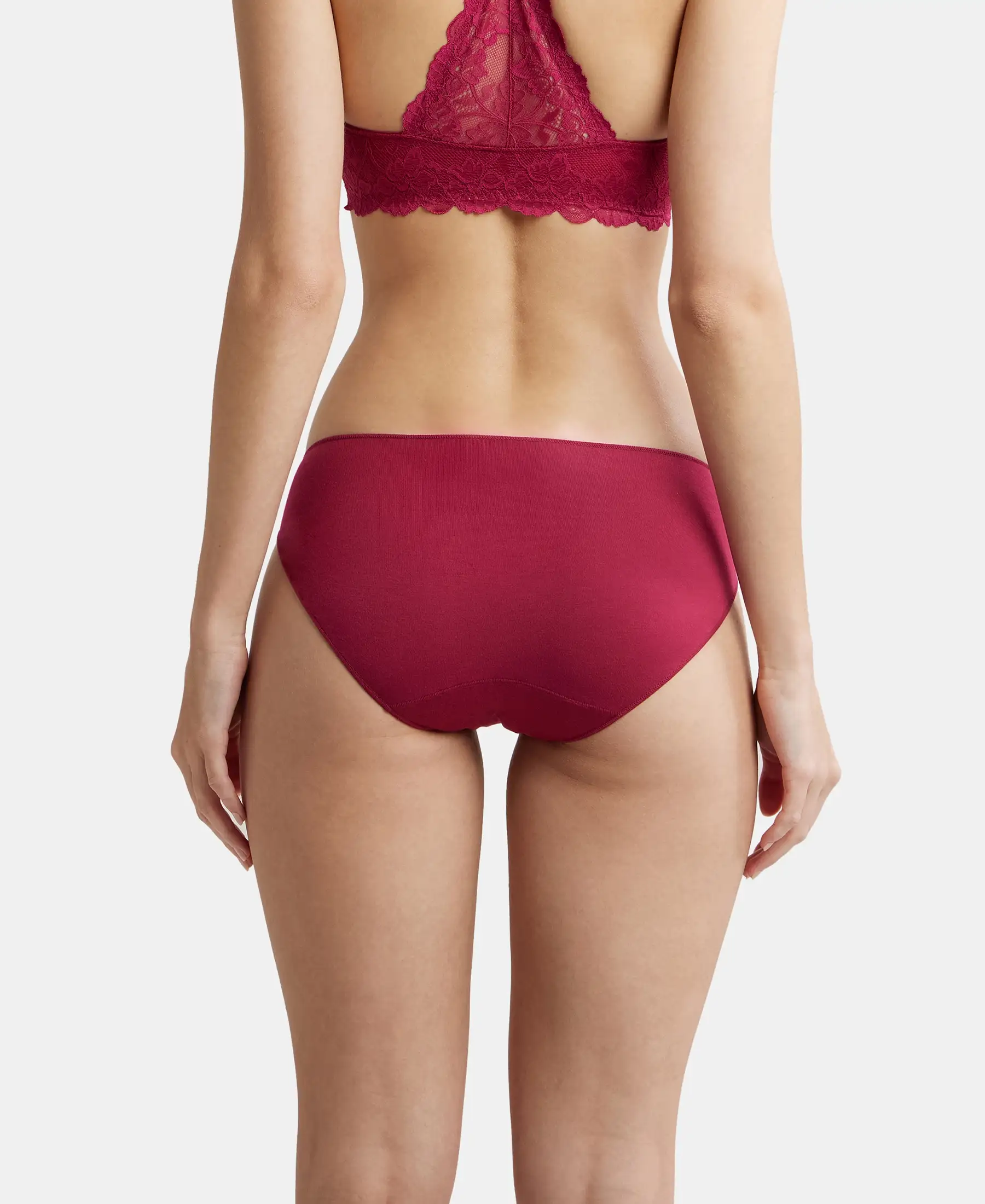 Medium Coverage Micro Modal Elastane Stretch Bikini With Concealed Waistband and StayFresh Treatment - Anemone - Image 3