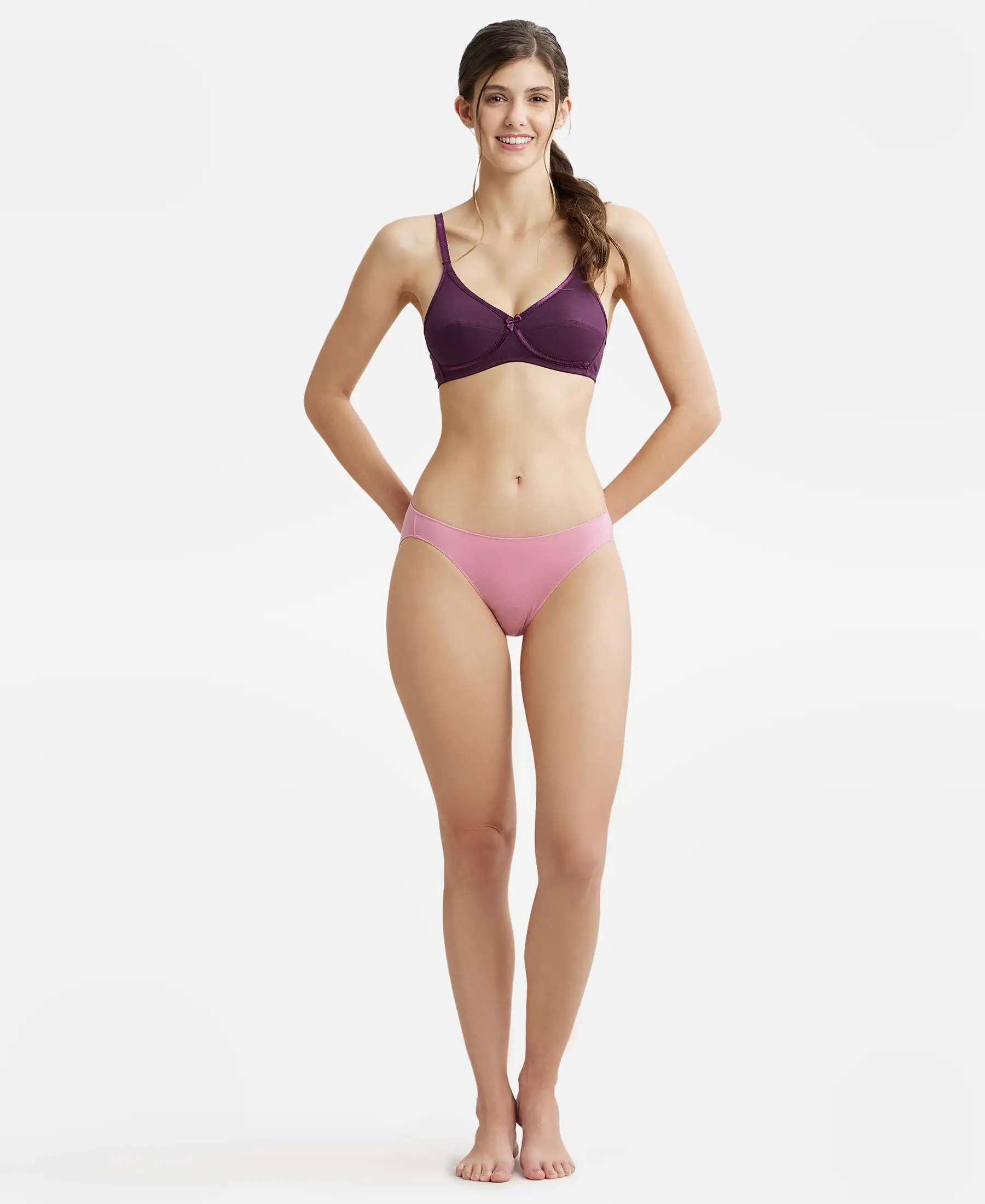 Medium Coverage Micro Modal Elastane Stretch Bikini With Concealed Waistband and StayFresh Treatment - Cashmere Rose - Image 4