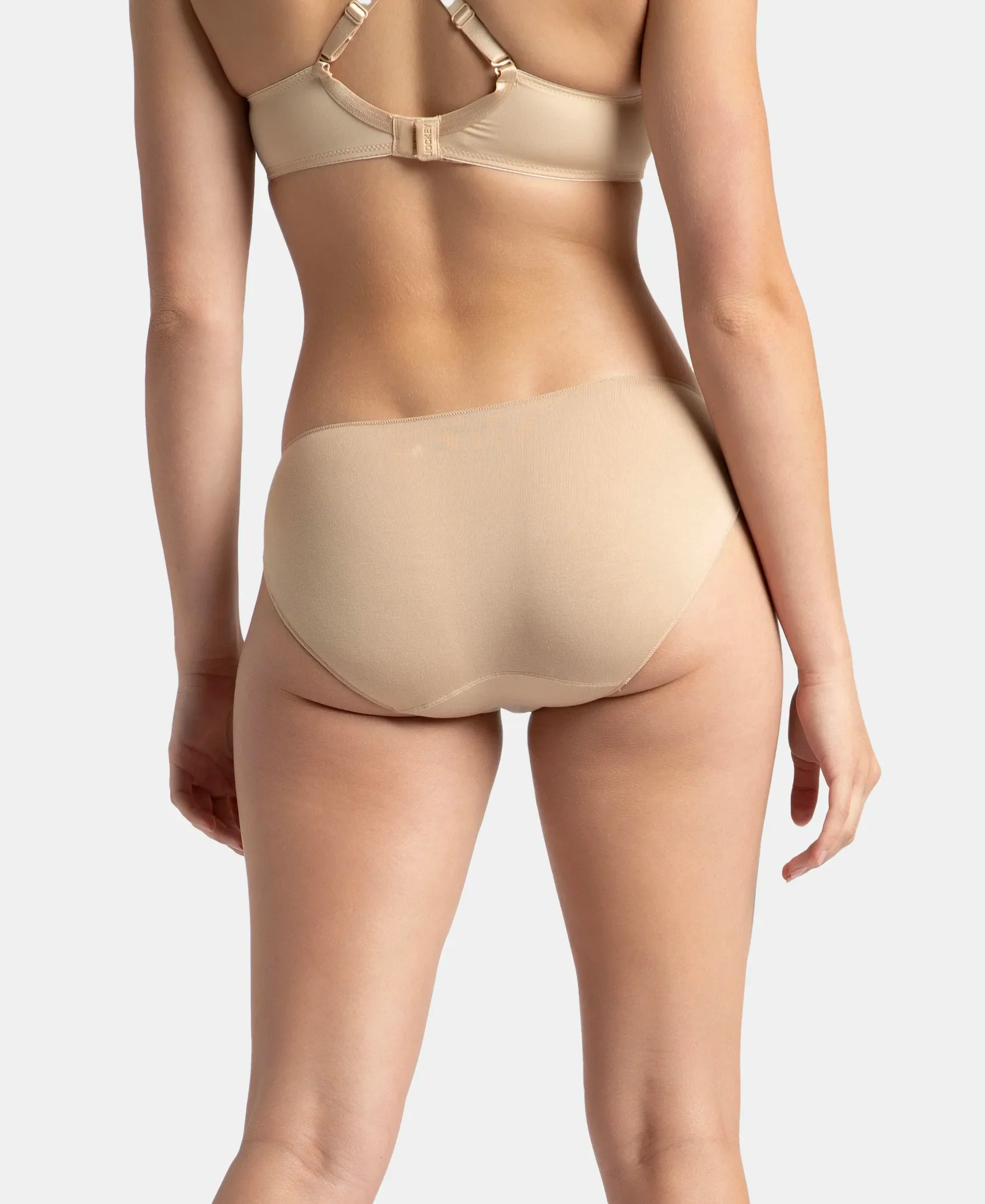 Medium Coverage Micro Modal Elastane Stretch Bikini With Concealed Waistband and StayFresh Treatment - Black & Skin (Pack of 2) - Image 8