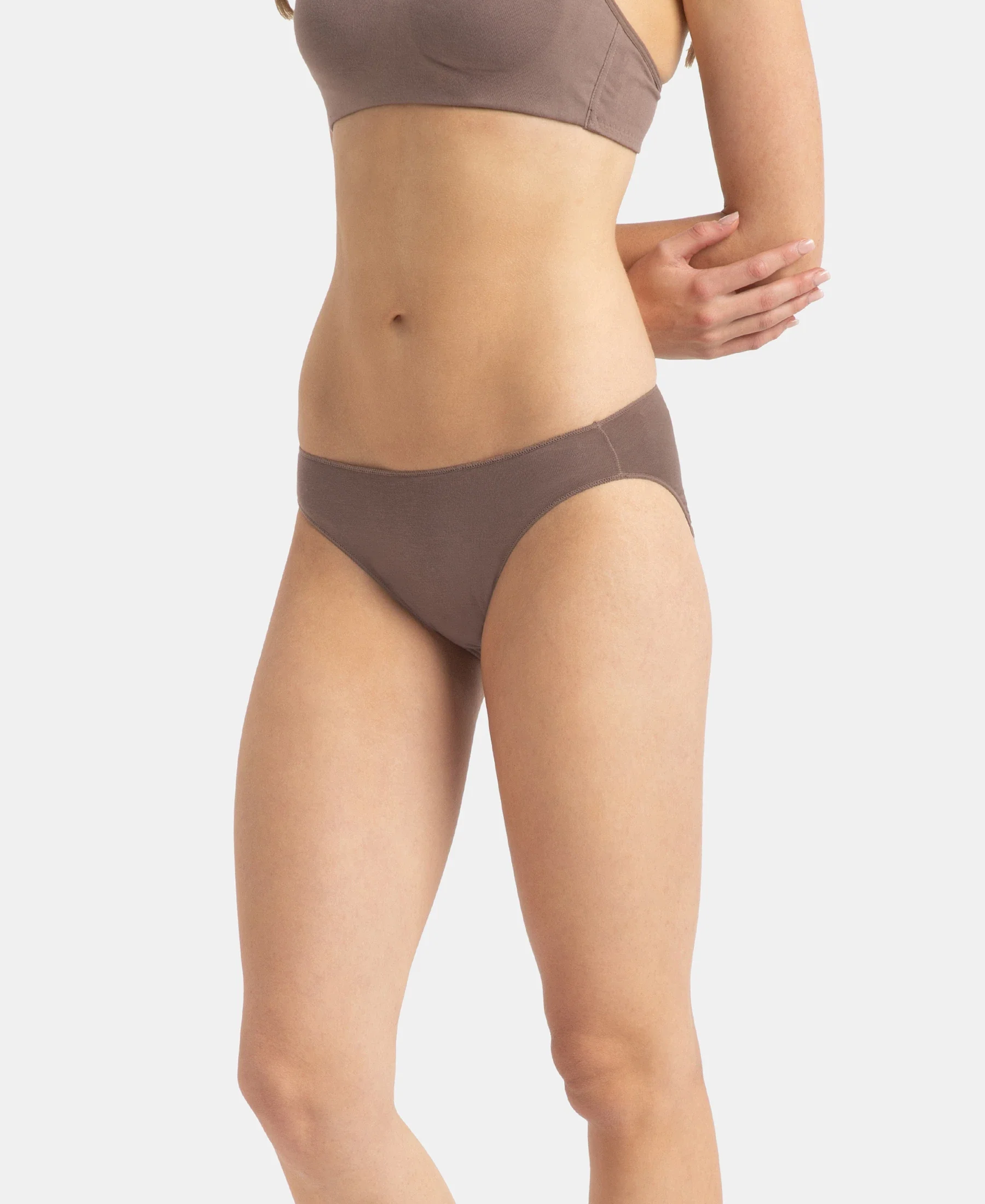 Medium Coverage Micro Modal Elastane Stretch Bikini With Concealed Waistband and StayFresh Treatment - Cashmere Rose & Deep Taupe (Pack of 2) - Image 6