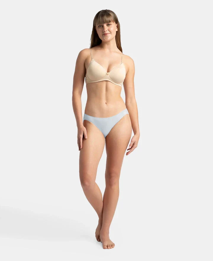 Medium Coverage Micro Modal Elastane Stretch Bikini With Concealed Waistband and StayFresh Treatment - Kentucky Blue & Black (Pack of 2) - Image 10