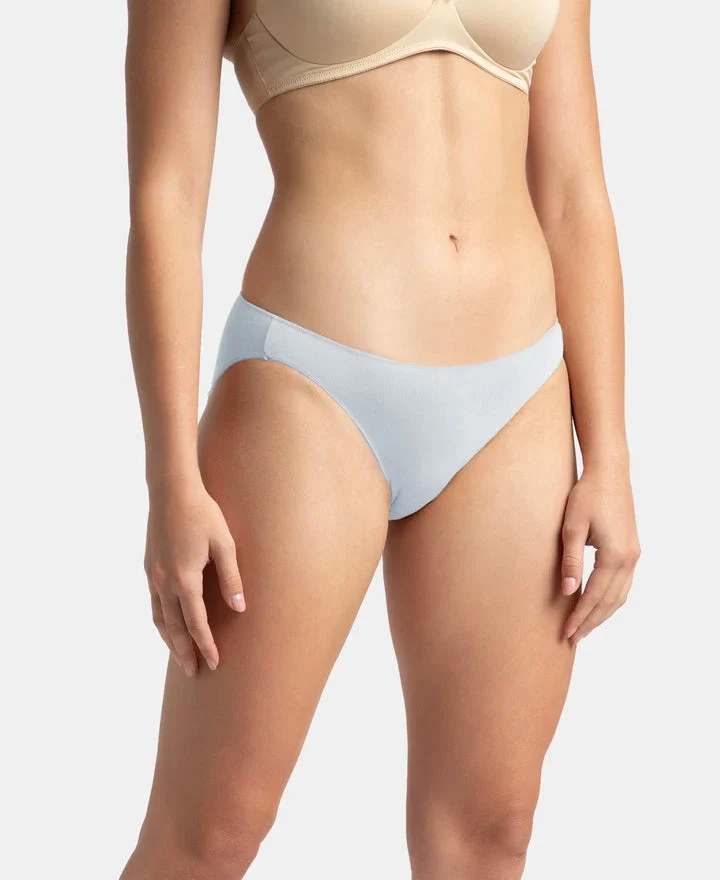 Medium Coverage Micro Modal Elastane Stretch Bikini With Concealed Waistband and StayFresh Treatment - Kentucky Blue & Black (Pack of 2) - Image 6