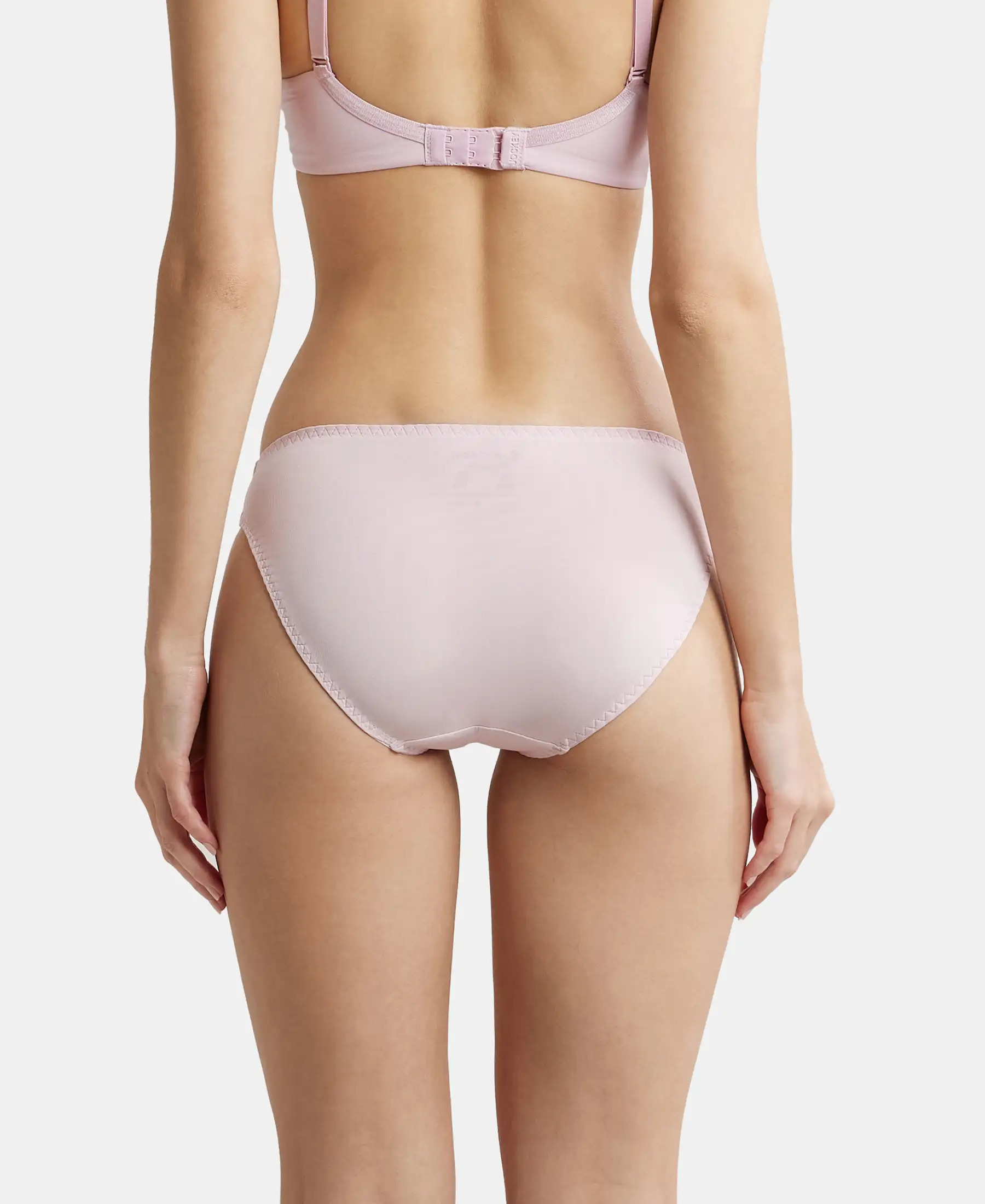 Medium Coverage Soft Touch Microfiber Elastane Stretch Lace Styled Bikini With StayFresh Treatment - Fragrant Lily - Image 3