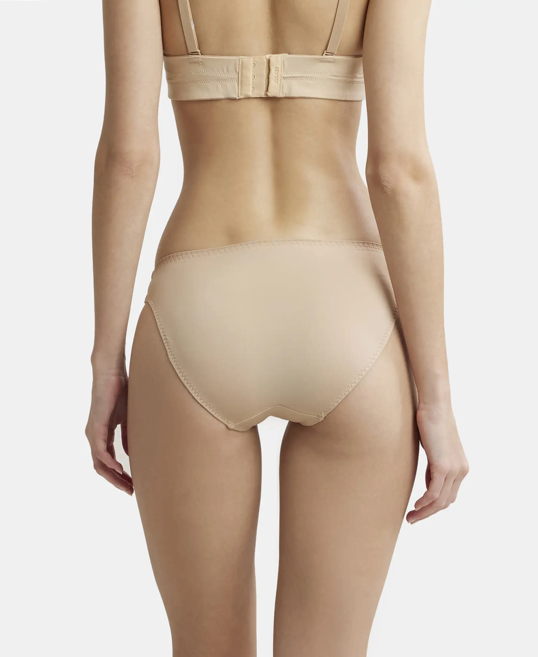 Medium Coverage Soft Touch Microfiber Elastane Stretch Lace Styled Bikini With StayFresh Treatment - Light Skin - Image 3