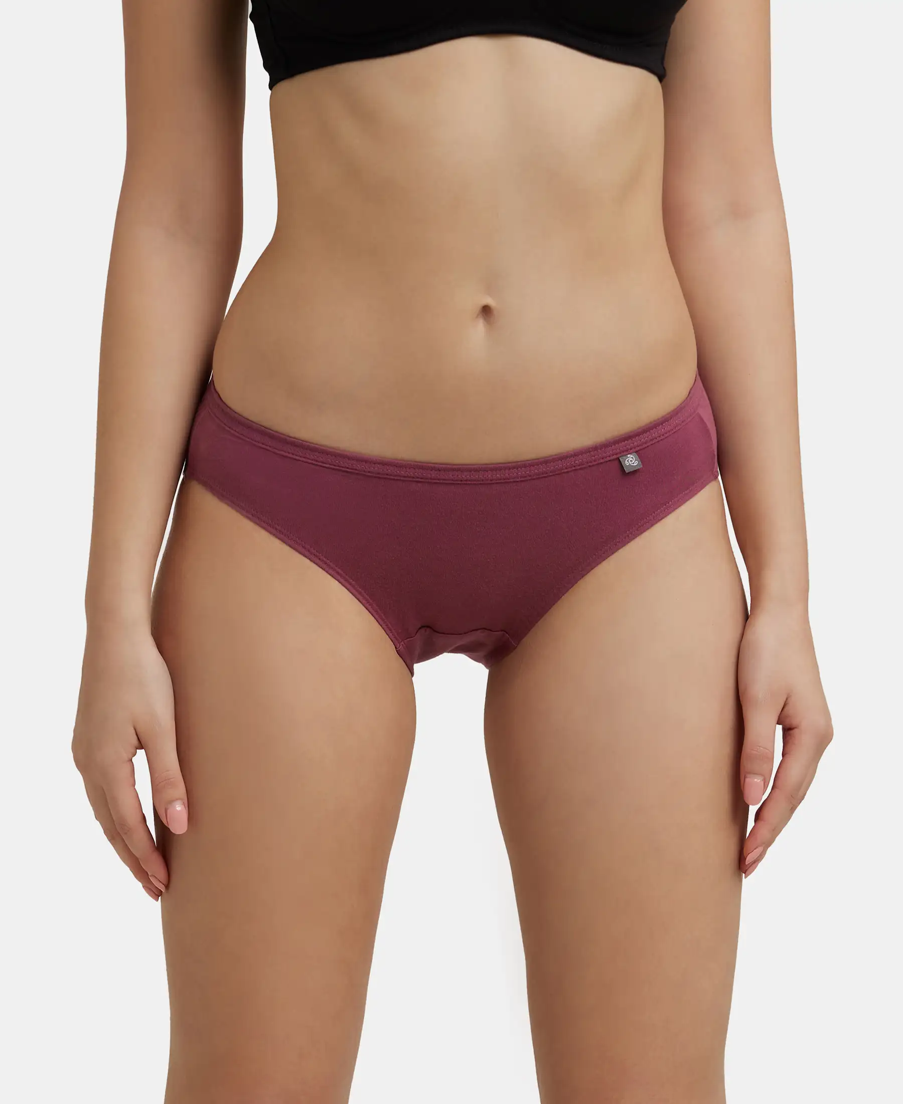 Medium Coverage Super Combed Cotton Bikini With Concealed Waistband and StayFresh Treatment - Dark Assorted (Pack of 3) - Image 14