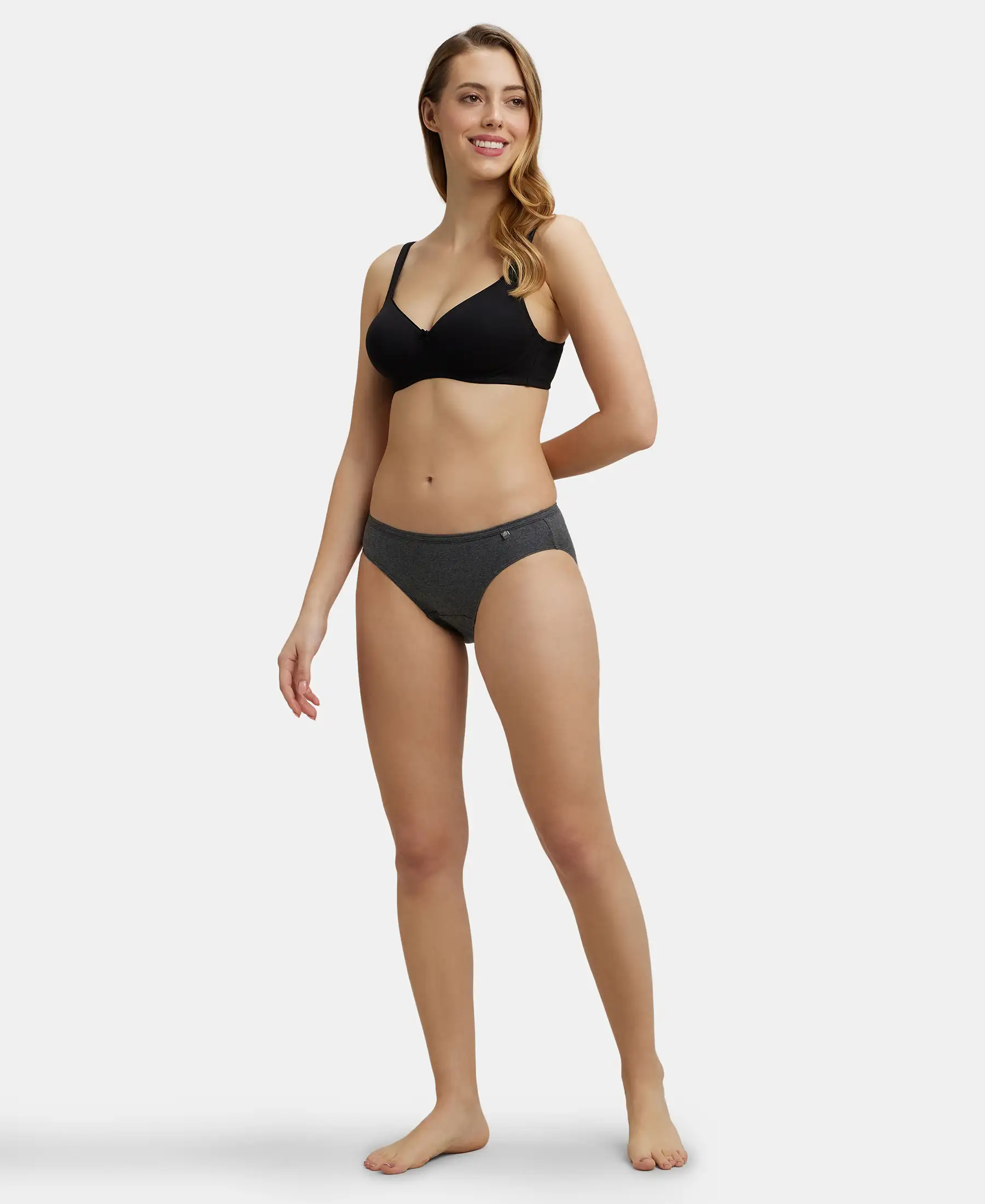 Medium Coverage Super Combed Cotton Bikini With Concealed Waistband and StayFresh Treatment - Dark Assorted (Pack of 3) - Image 4