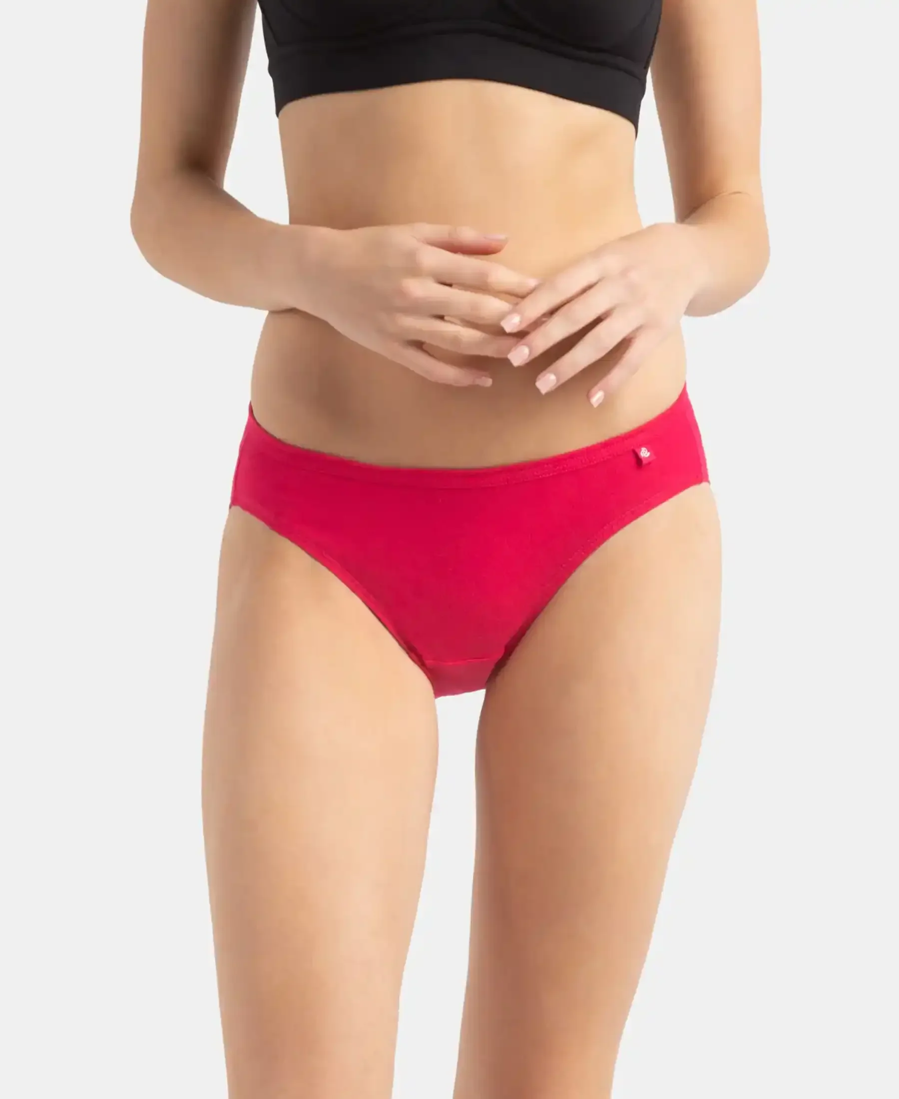 Medium Coverage Super Combed Cotton Bikini With Concealed Waistband and StayFresh Treatment - Dark Assorted (Pack of 5) - Image 2