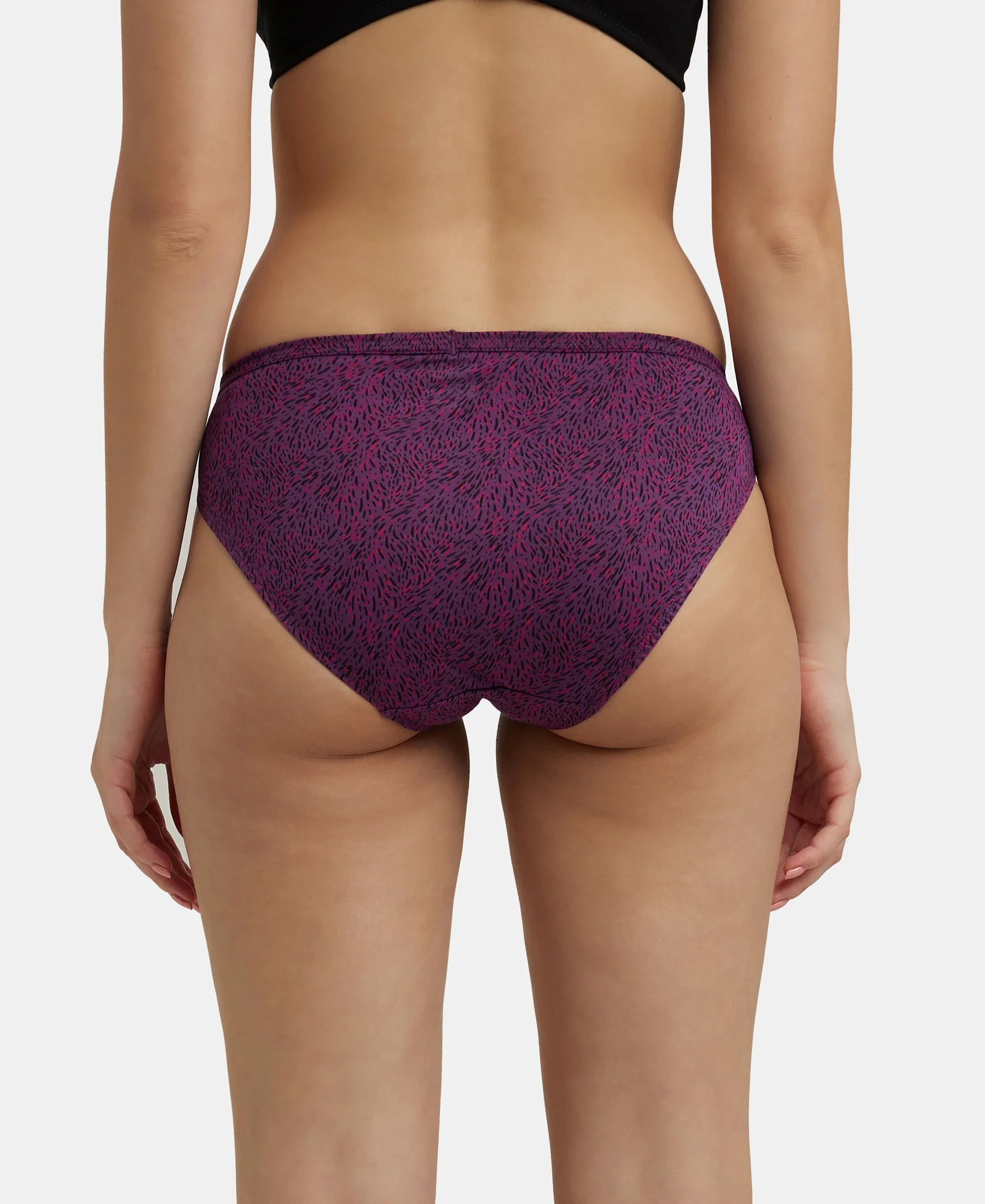 Medium Coverage Super Combed Cotton Bikini With Concealed Waistband and StayFresh Treatment - Dark Prints (Pack of 3) - Image 15