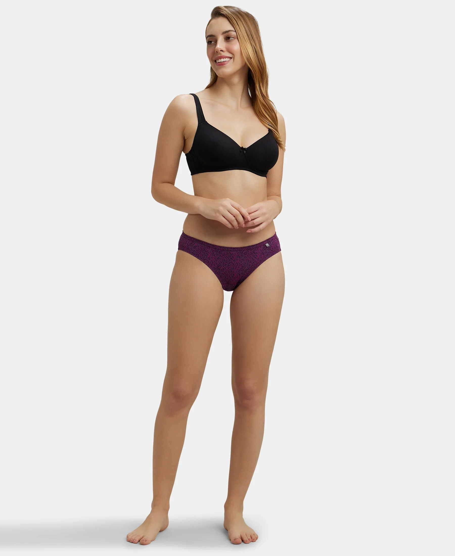 Medium Coverage Super Combed Cotton Bikini With Concealed Waistband and StayFresh Treatment - Dark Prints (Pack of 3) - Image 16