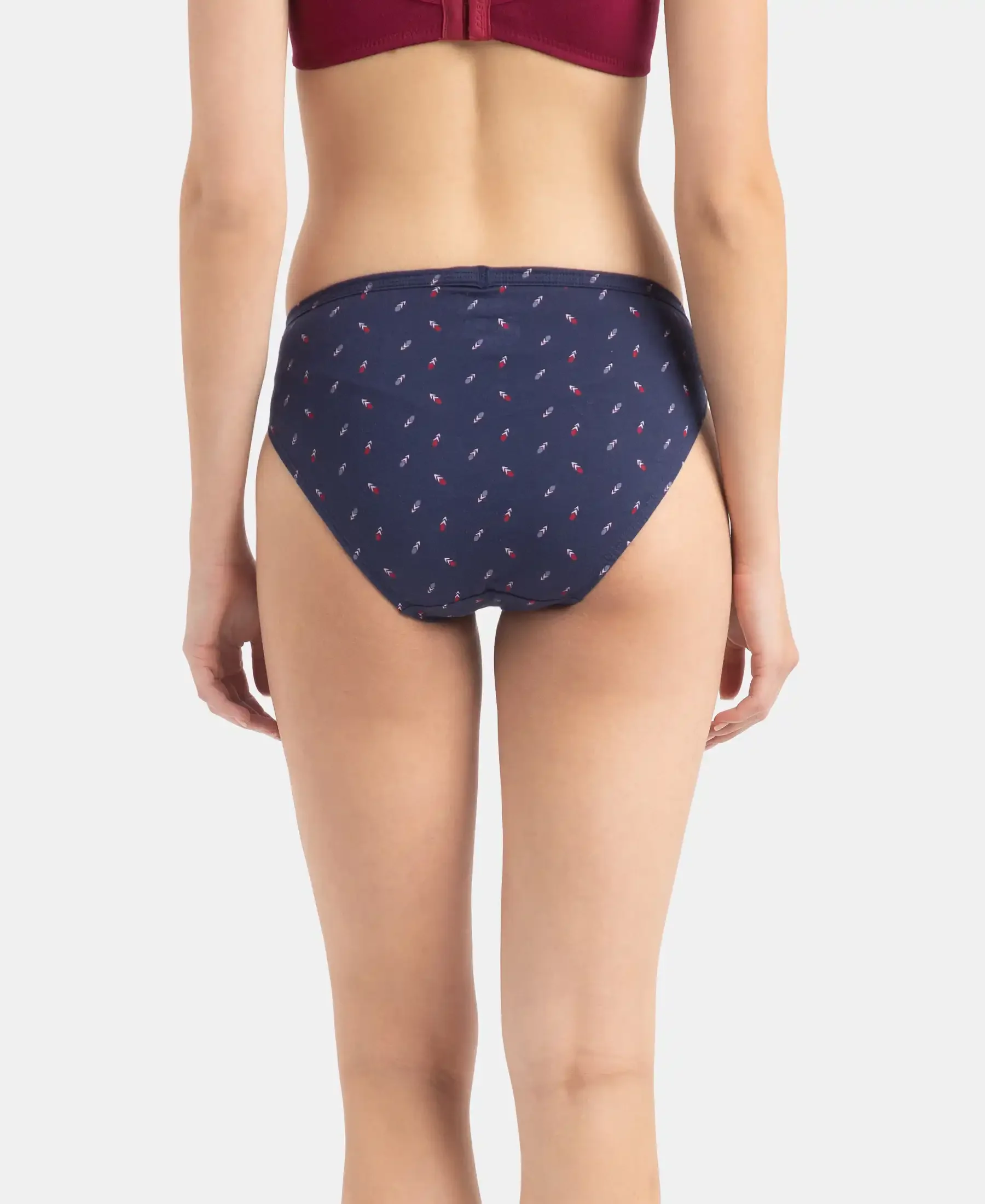 Medium Coverage Super Combed Cotton Bikini with Concealed Waistband and StayFresh Treatment - Dark Prints (Pack of 5) - Image 11