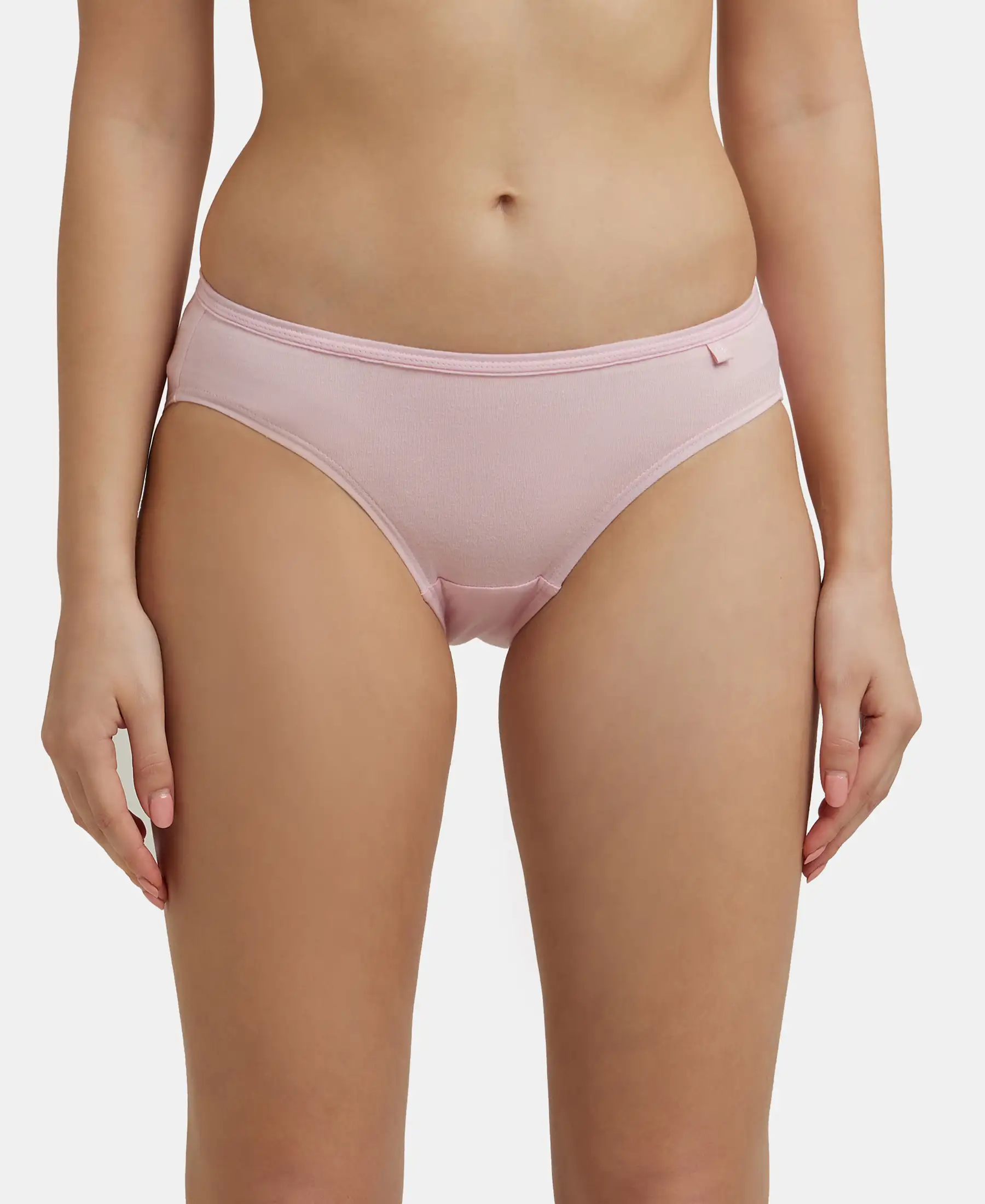 Medium Coverage Super Combed Cotton Bikini With Concealed Waistband and StayFresh Treatment - Light Assorted (Pack of 3) - Image 10