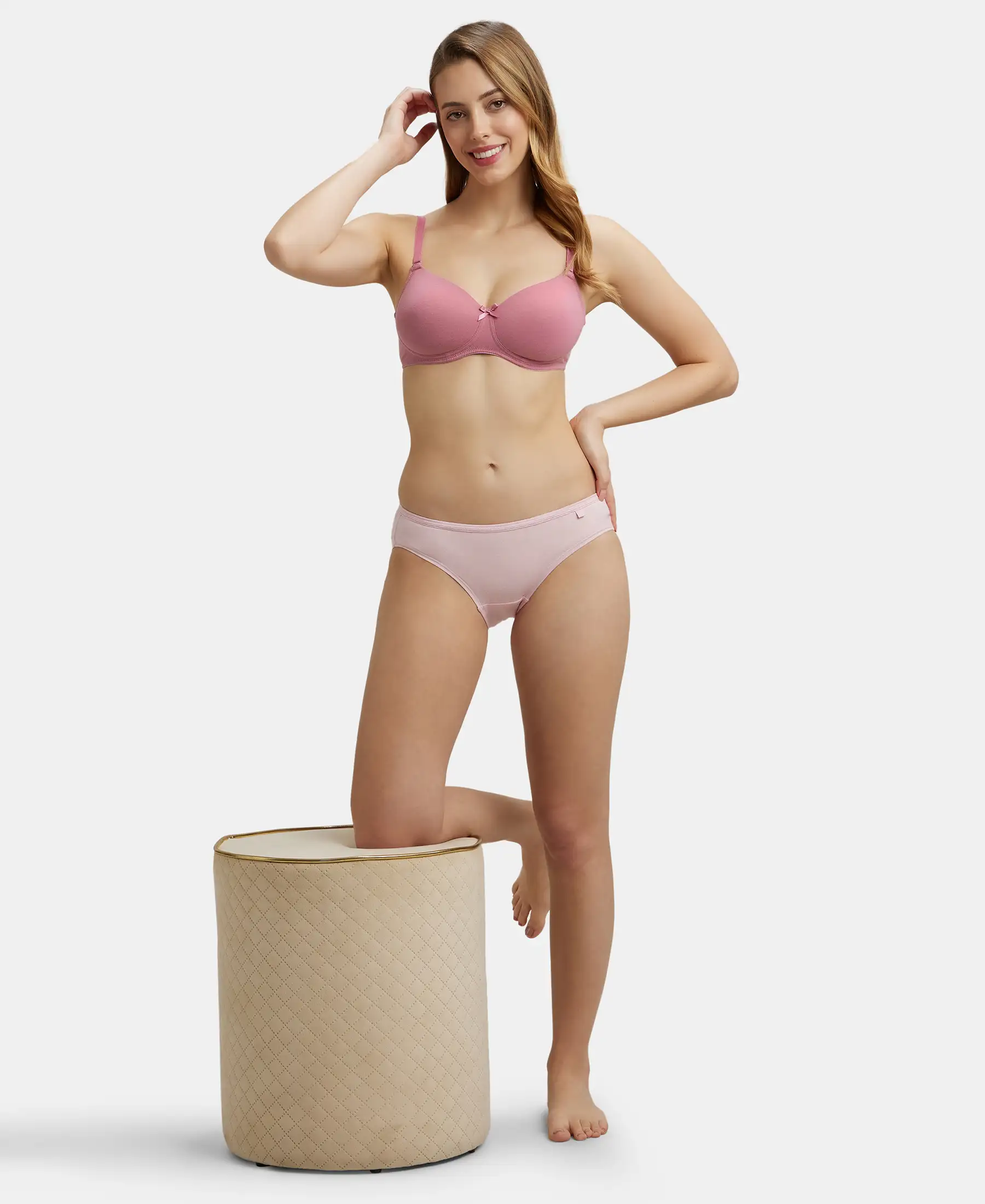 Medium Coverage Super Combed Cotton Bikini With Concealed Waistband and StayFresh Treatment - Light Assorted (Pack of 3) - Image 12