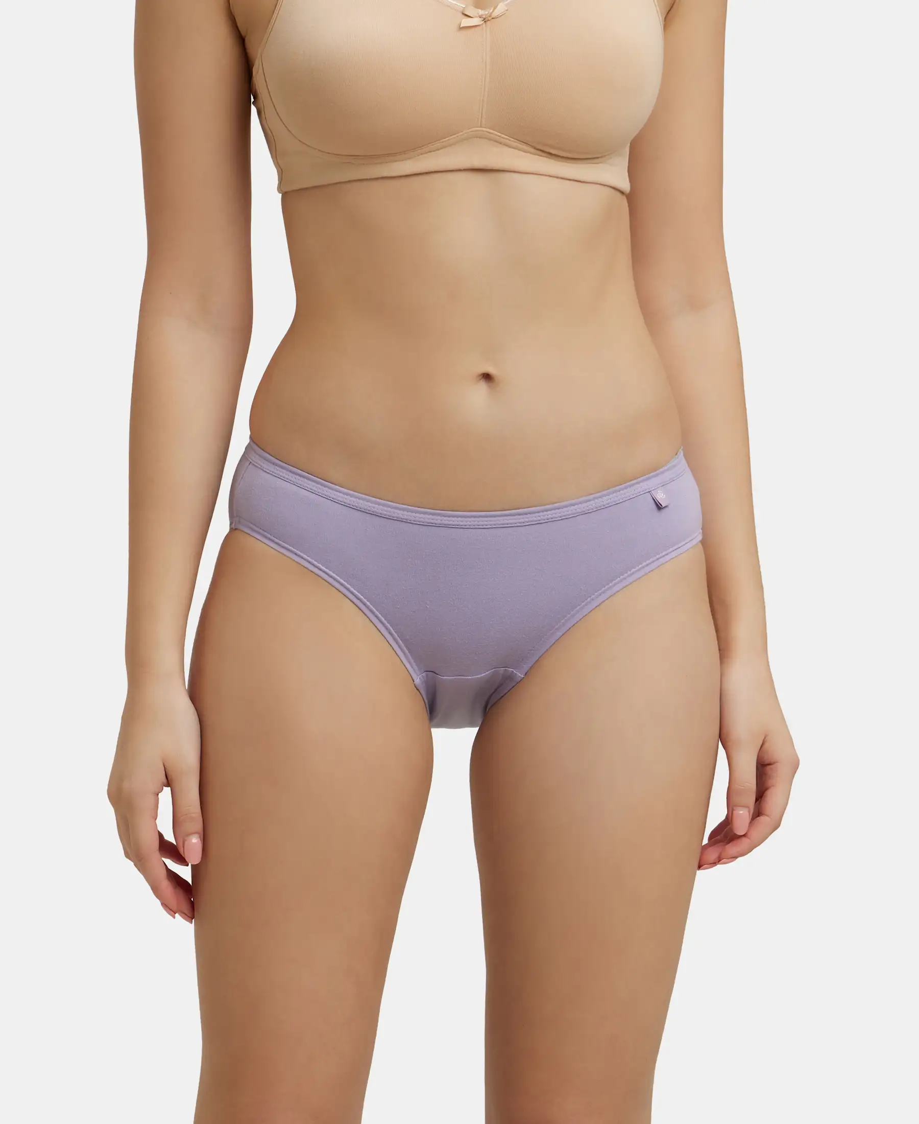 Medium Coverage Super Combed Cotton Bikini With Concealed Waistband and StayFresh Treatment - Light Assorted (Pack of 3) - Image 14