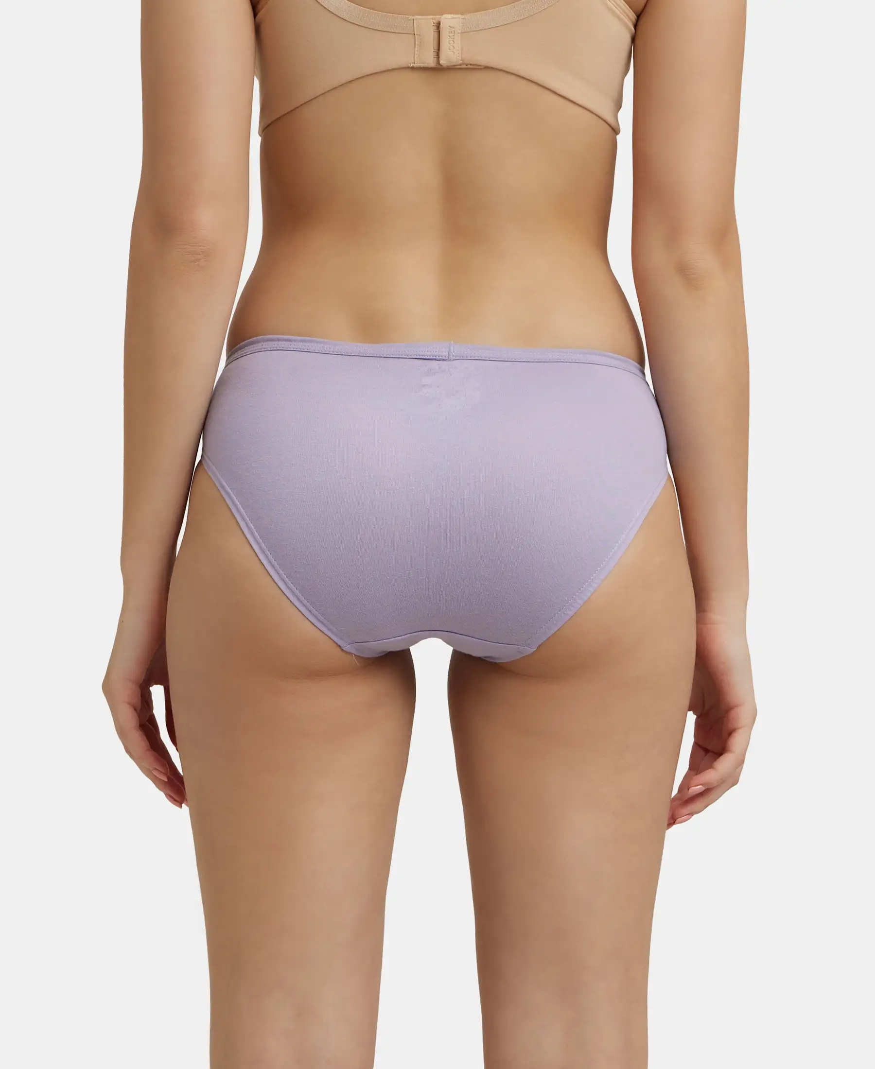 Medium Coverage Super Combed Cotton Bikini With Concealed Waistband and StayFresh Treatment - Light Assorted (Pack of 3) - Image 15