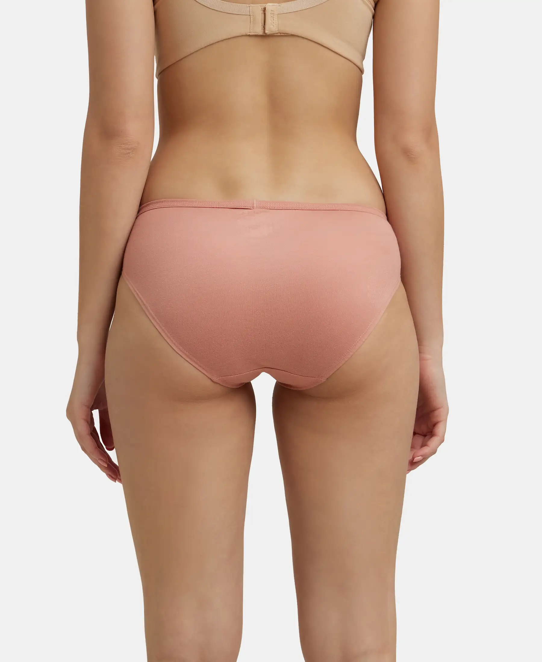 Medium Coverage Super Combed Cotton Bikini With Concealed Waistband and StayFresh Treatment - Light Assorted (Pack of 3) - Image 3