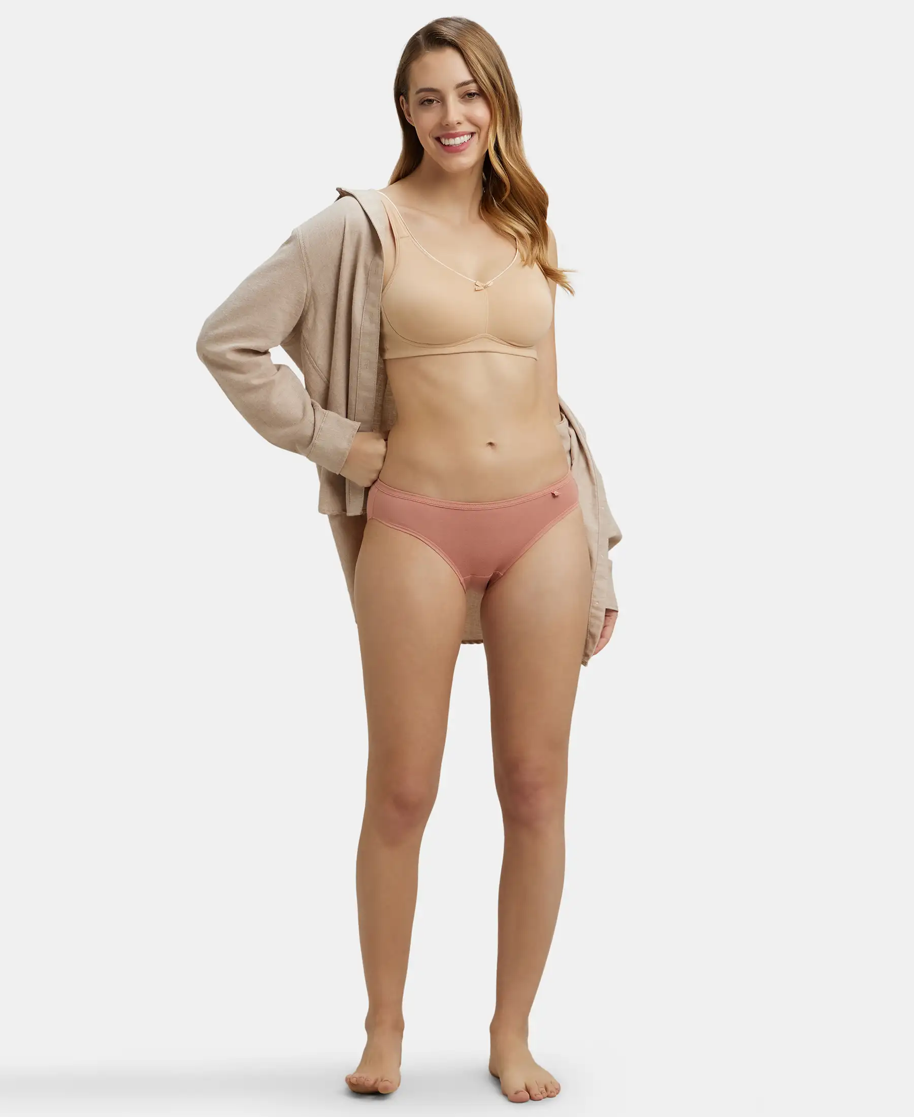 Medium Coverage Super Combed Cotton Bikini With Concealed Waistband and StayFresh Treatment - Light Assorted (Pack of 3) - Image 4