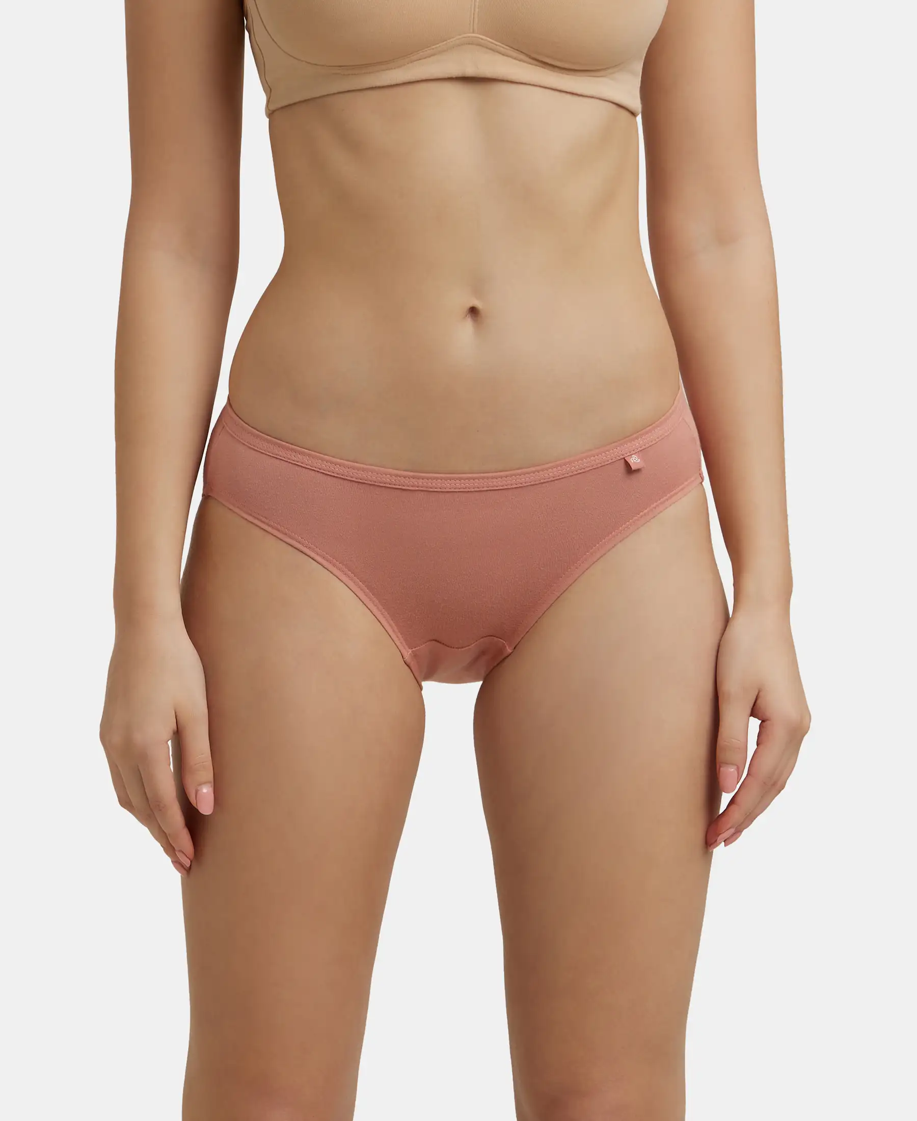 Medium Coverage Super Combed Cotton Bikini With Concealed Waistband and StayFresh Treatment - Light Assorted (Pack of 3) - Image 7