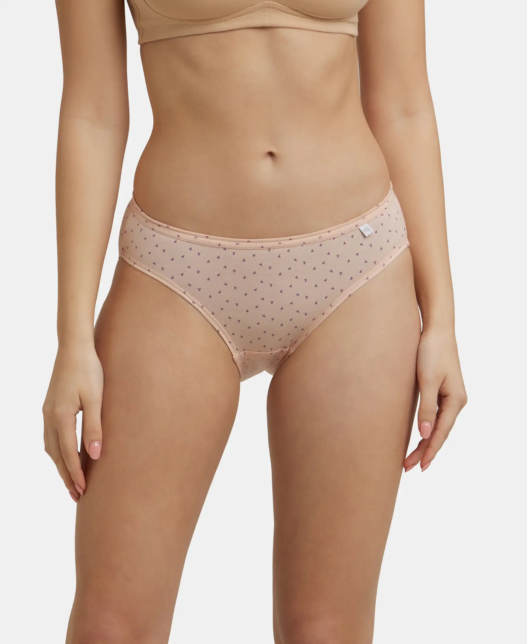 Medium Coverage Super Combed Cotton Bikini With Concealed Waistband and StayFresh Treatment - Light Prints (Pack of 3) - Image 10