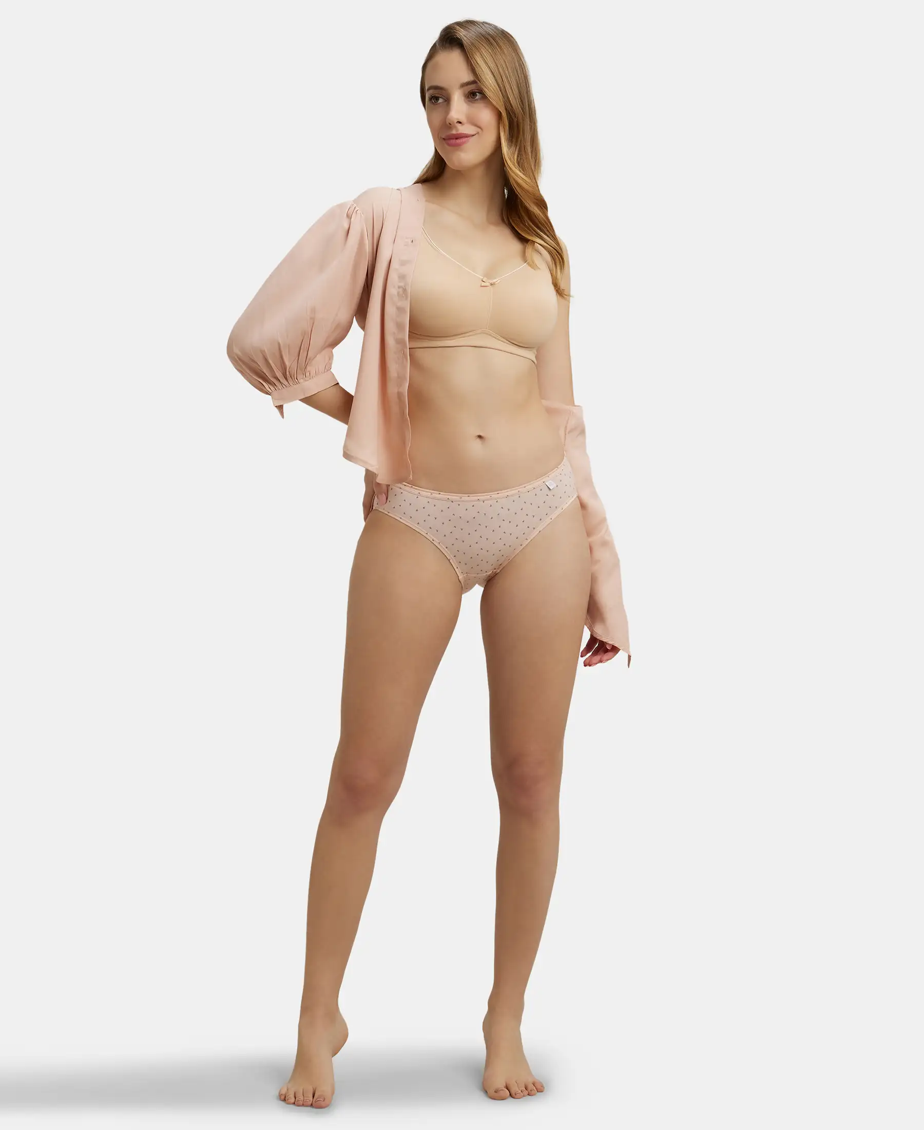 Medium Coverage Super Combed Cotton Bikini With Concealed Waistband and StayFresh Treatment - Light Prints (Pack of 3) - Image 12