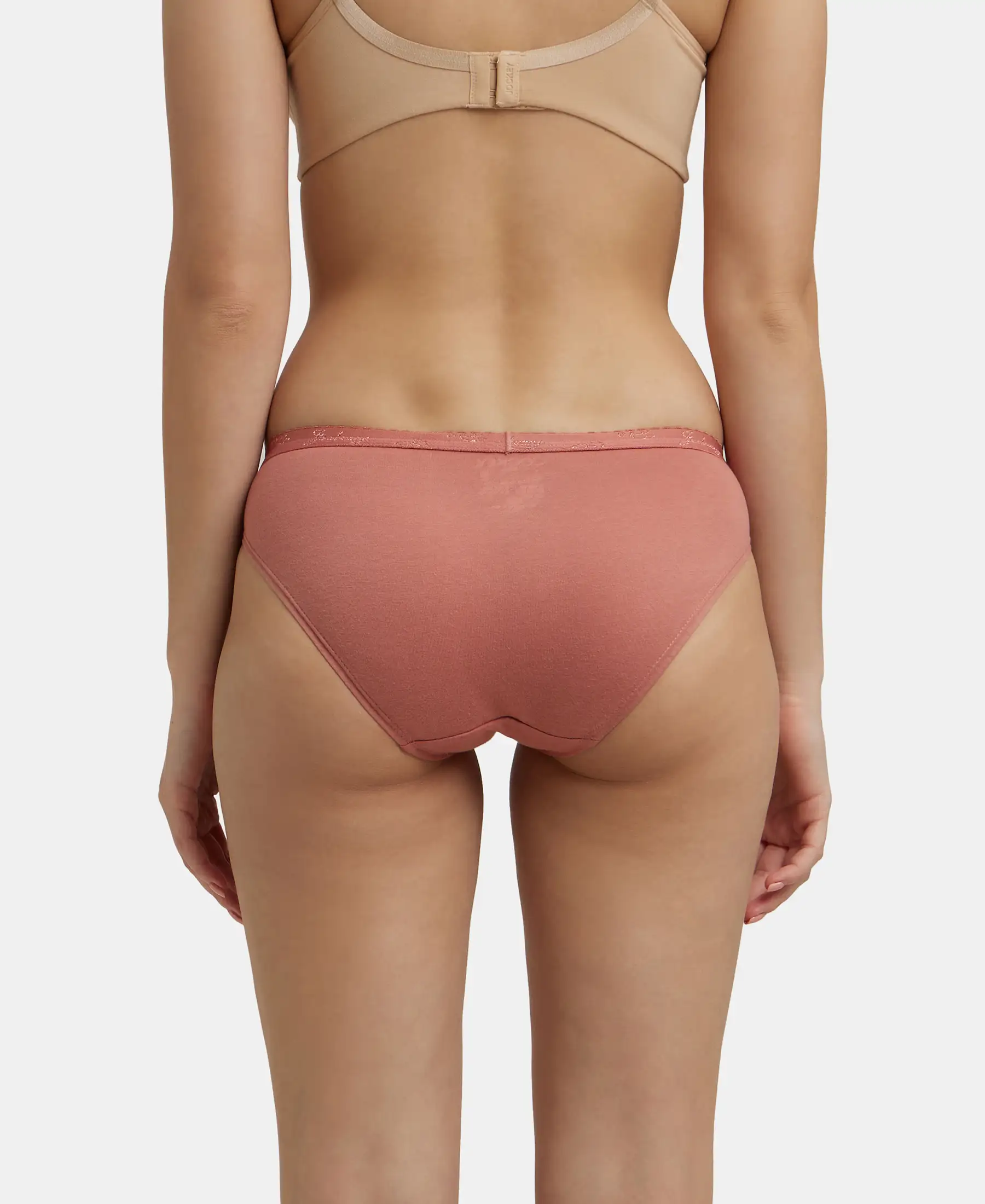 Medium Coverage Super Combed Cotton Bikini With Exposed Waistband and StayFresh Treatment - Dark Assorted (Pack of 3) - Image 3