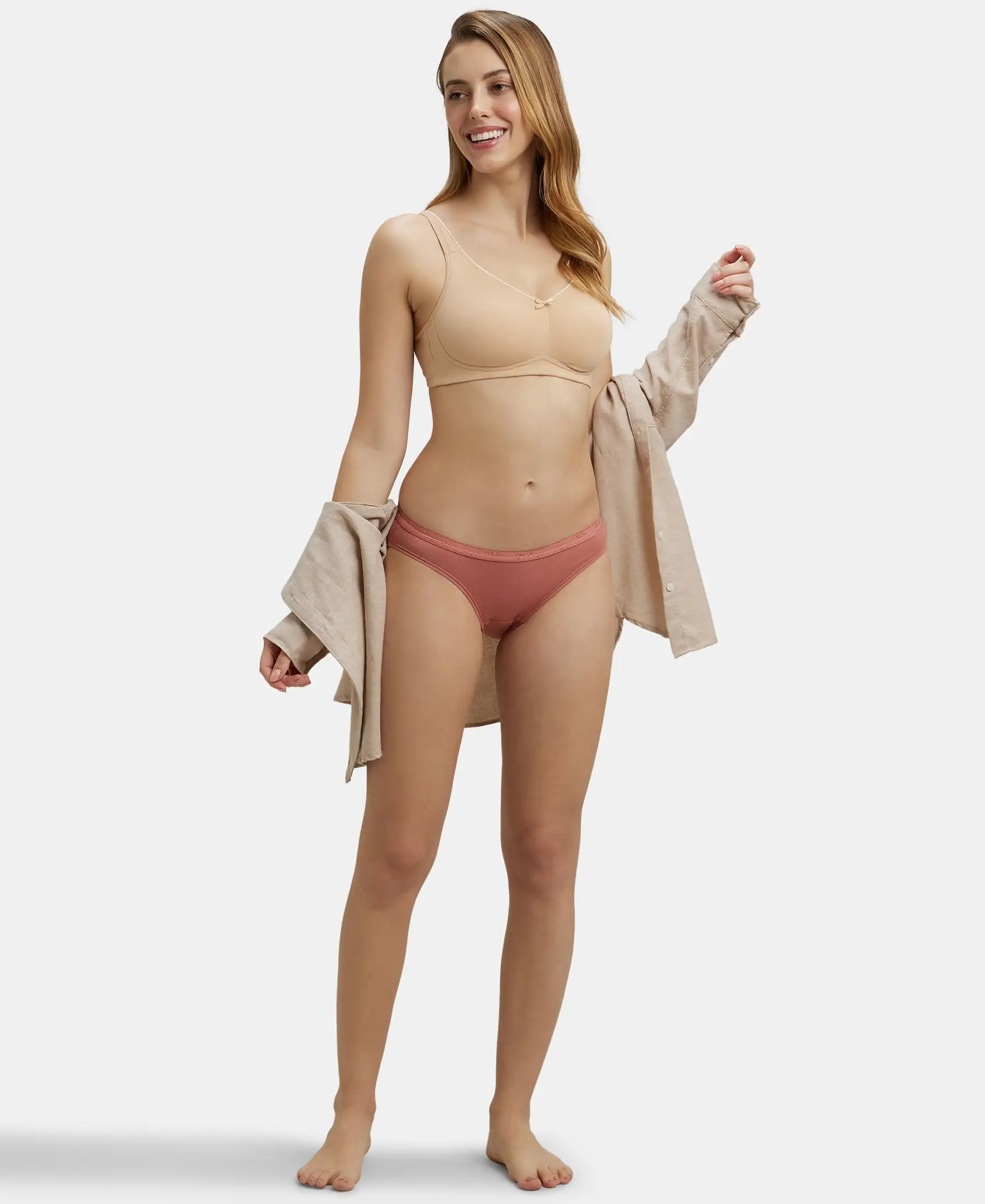 Medium Coverage Super Combed Cotton Bikini With Exposed Waistband and StayFresh Treatment - Dark Assorted (Pack of 3) - Image 4