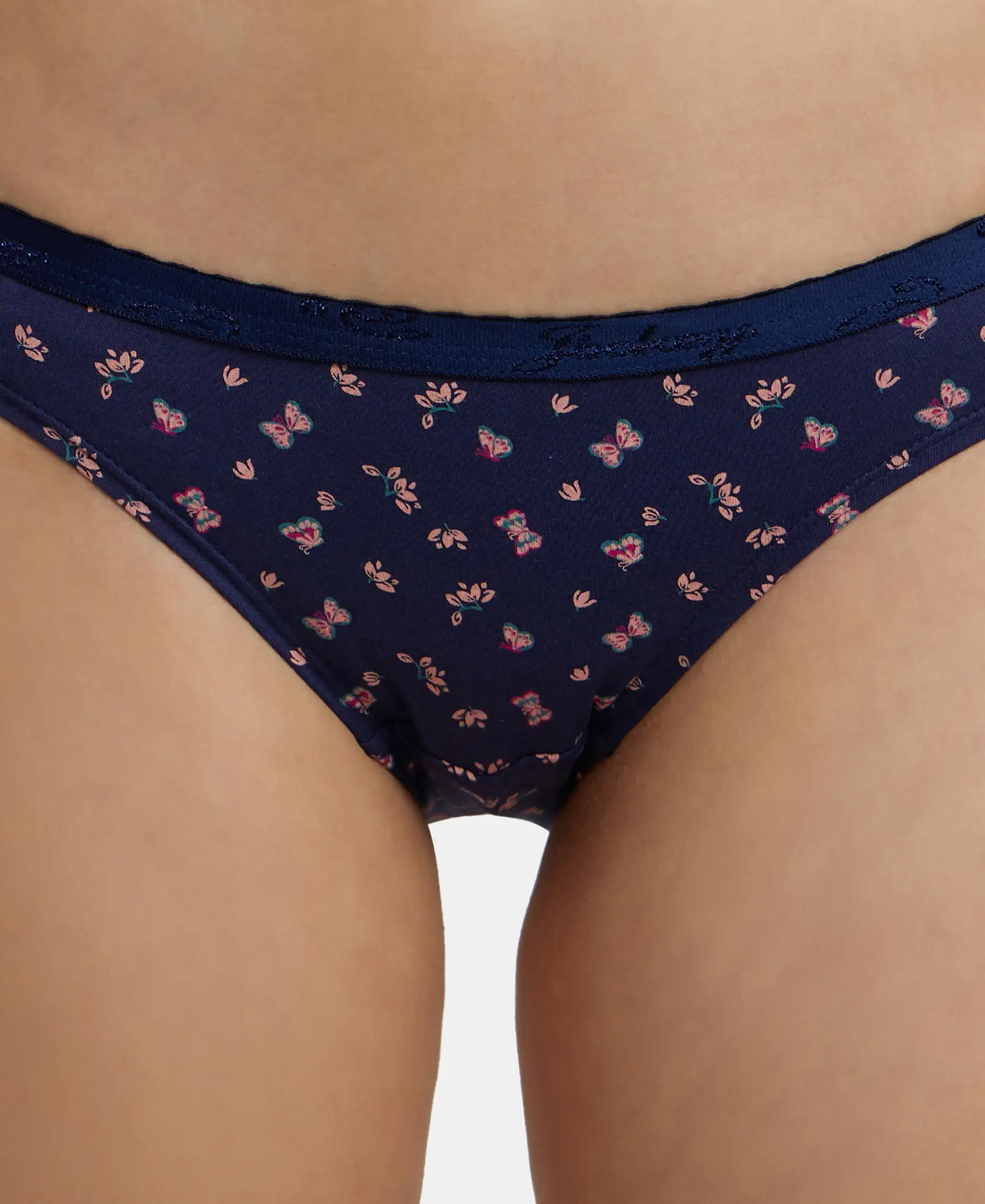 Medium Coverage Super Combed Cotton Bikini With Exposed Waistband and StayFresh Treatment - Dark Prints (Pack of 3) - Image 17