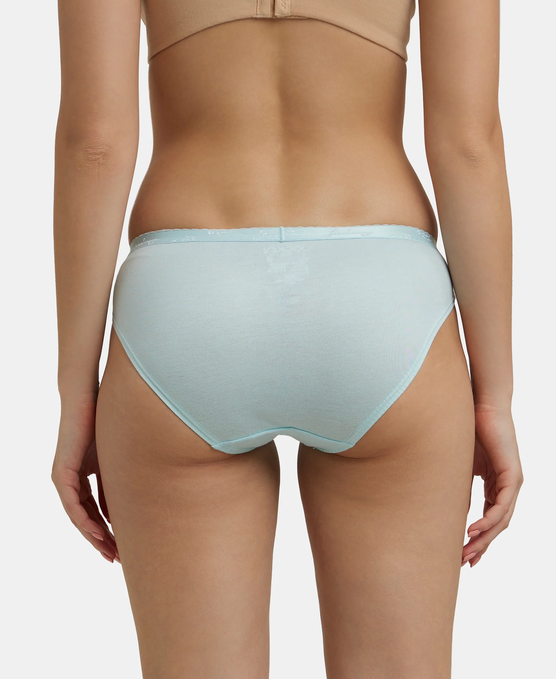 Medium Coverage Super Combed Cotton Bikini With Exposed Waistband and StayFresh Treatment - Light Assorted (Pack of 2) - Image 3