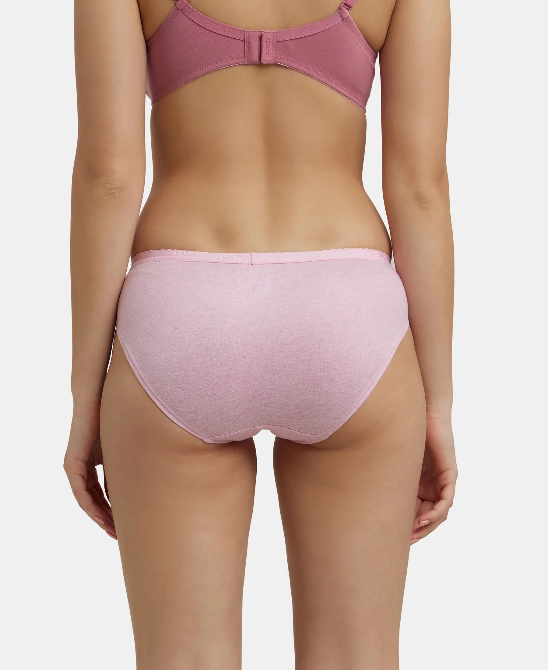 Medium Coverage Super Combed Cotton Bikini With Exposed Waistband and StayFresh Treatment - Light Assorted (Pack of 2) - Image 8