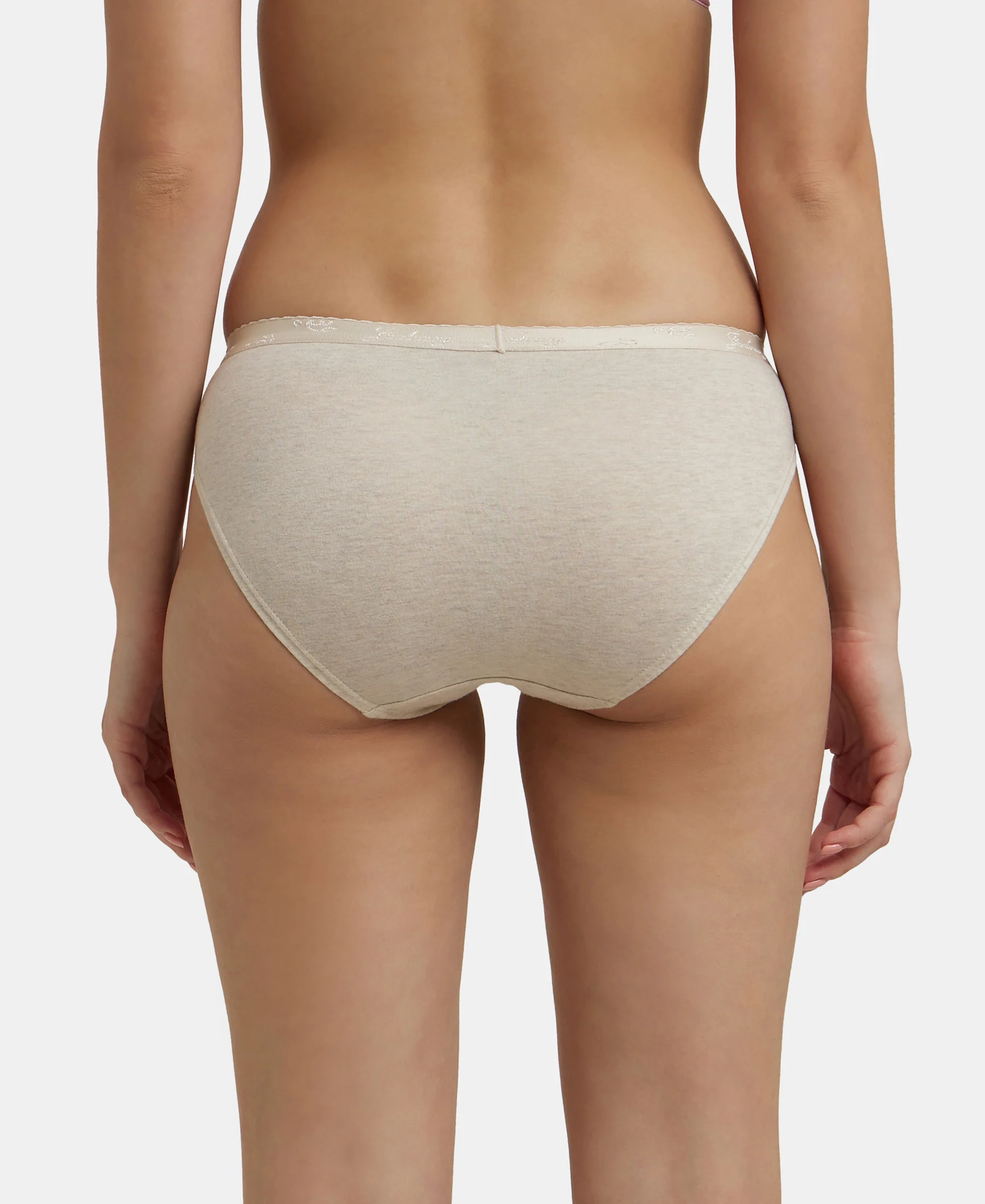 Medium Coverage Super Combed Cotton Bikini With Exposed Waistband and StayFresh Treatment - Light Assorted (Pack of 3) - Image 3