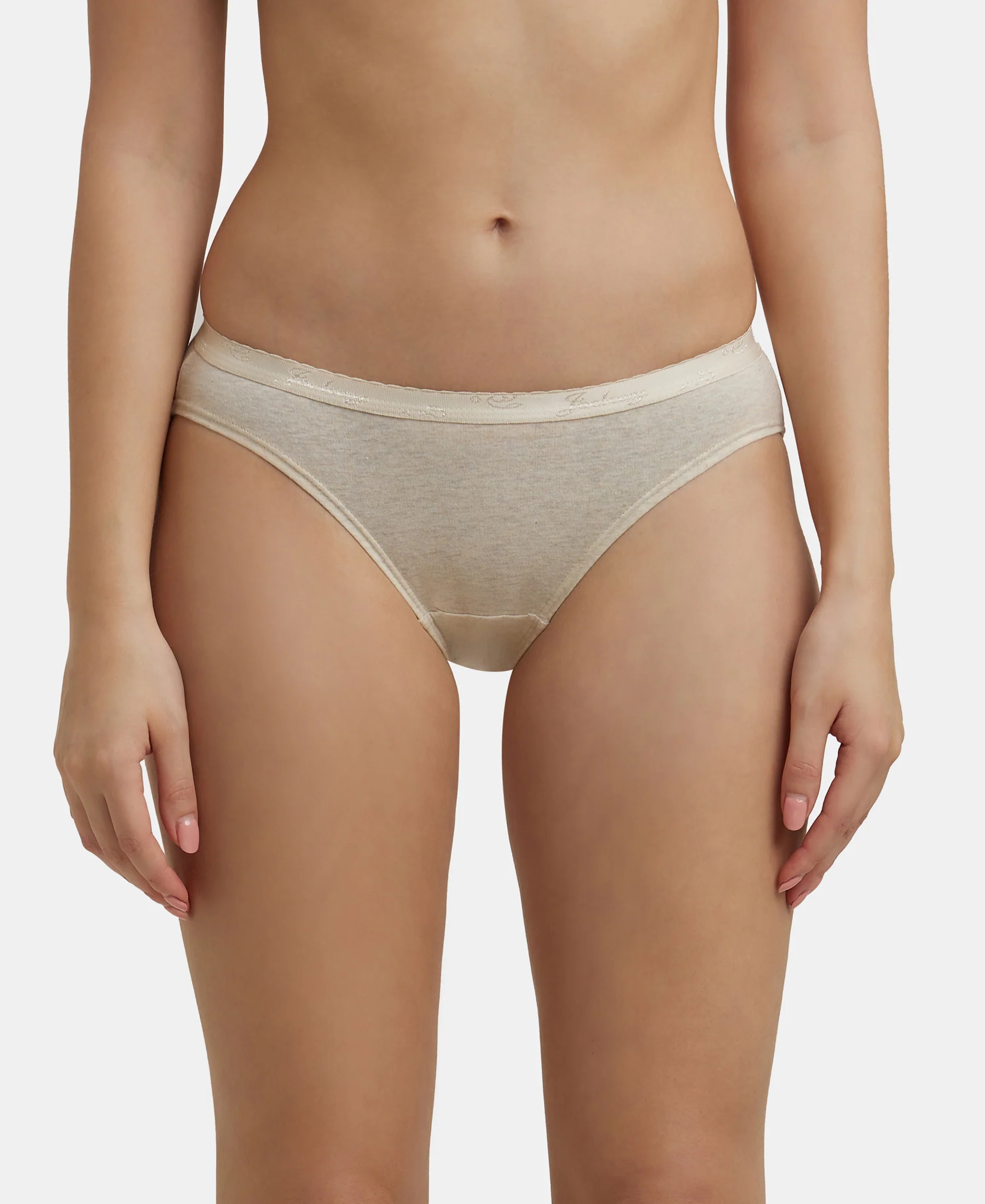 Medium Coverage Super Combed Cotton Bikini With Exposed Waistband and StayFresh Treatment - Light Assorted (Pack of 3) - Image 7