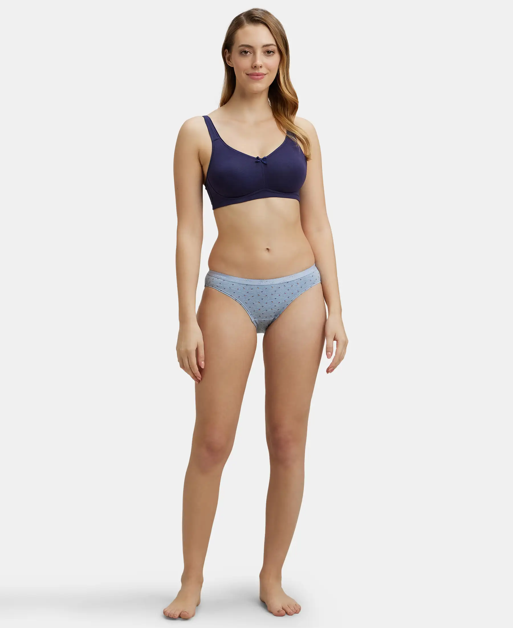 Medium Coverage Super Combed Cotton Bikini With Exposed Waistband and StayFresh Treatment - Light Prints (Pack of 3) - Image 8